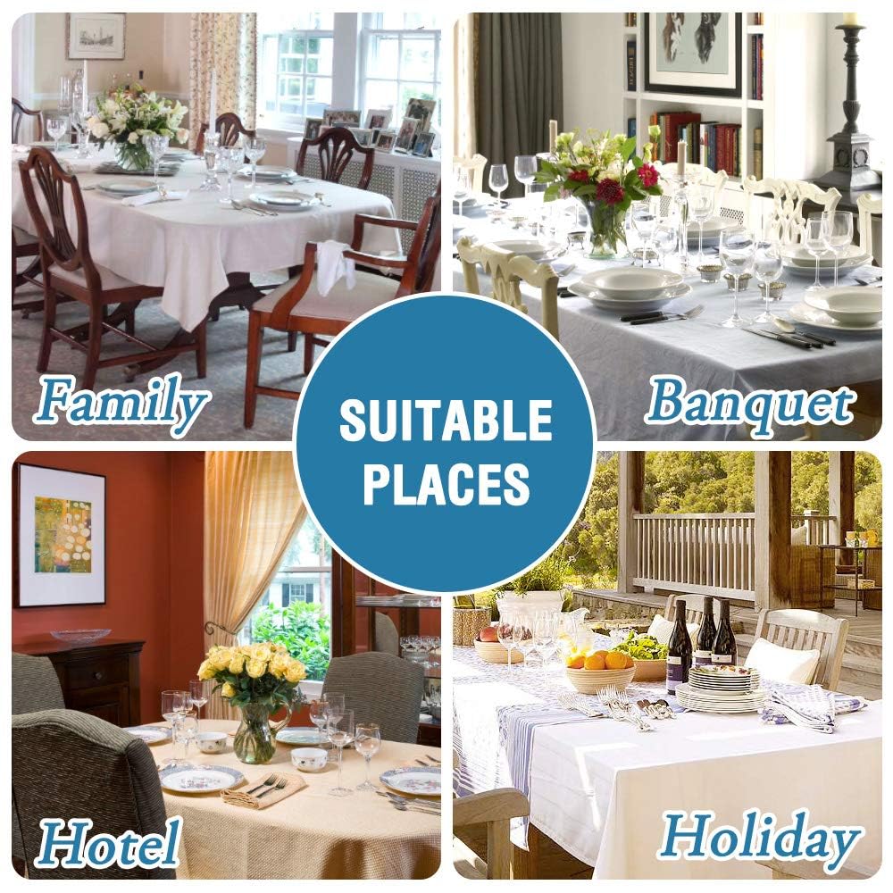 H.VERSAILTEX Linen Textured Table Cloths 60 x 120 Inch Premium Solid Tablecloth Spill-Proof Waterproof Table Cover for Dining Buffet Feature Extra Soft and Thick Fabric Wrinkle Free, Christmas Red