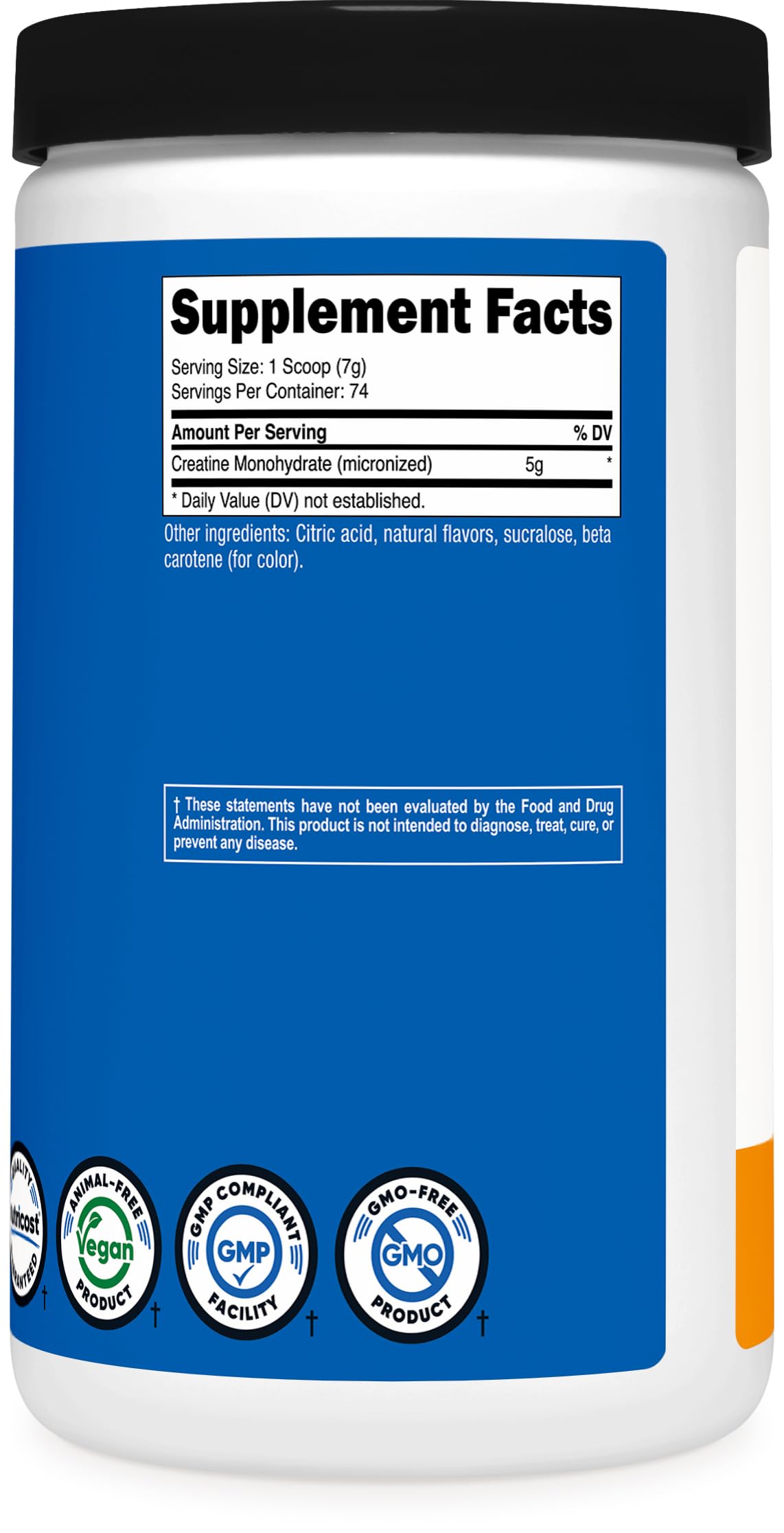 Nutricost Creatine Monohydrate Powder (Mandarin Orange, 500 Gram) - Micronized Creatine Supplement - Vegan, Non-GMO, Gluten Free