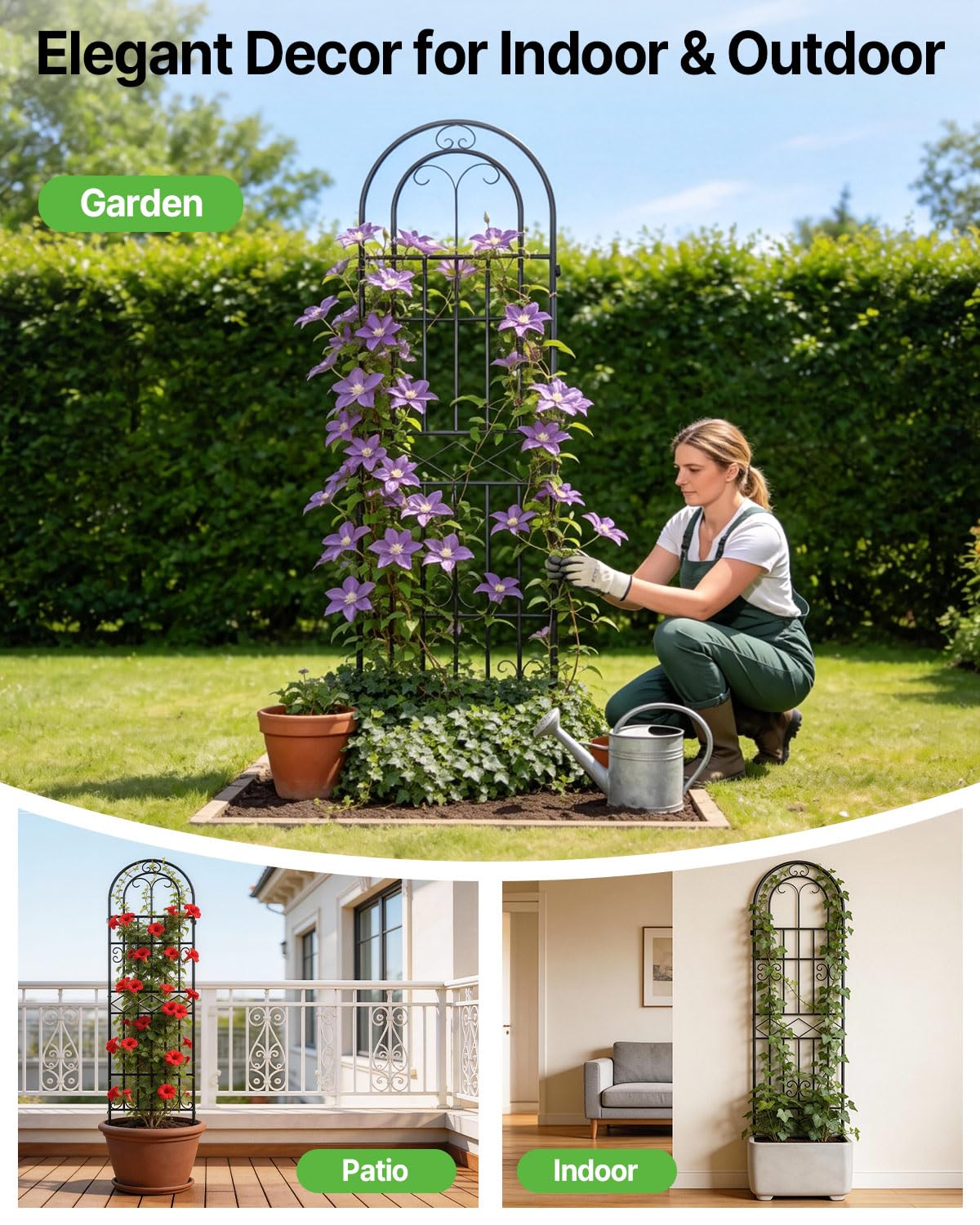 Suteck Garden Trellis for Climbing Plants Outdoor, 71” H x 20” W, 2 Pack