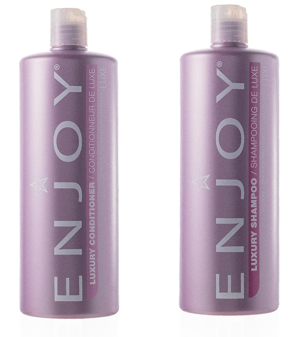 Enjoy Luxury Shampoo & Conditioner- Eliminates Frizz Cleansing Moisturizing Smoothing - Sulfate Free For Thick Coarse or Curly Hair (33.8 Fl Oz)