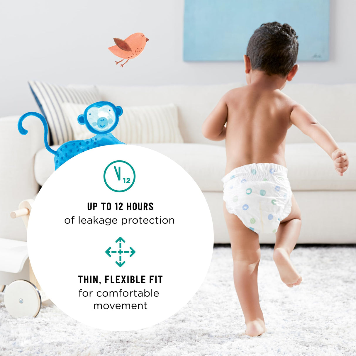 Amazon Brand - Mama Bear Gentle Touch Diapers, Hypoallergenic, Size 4, 148 Count, 4 Packs of 37, White