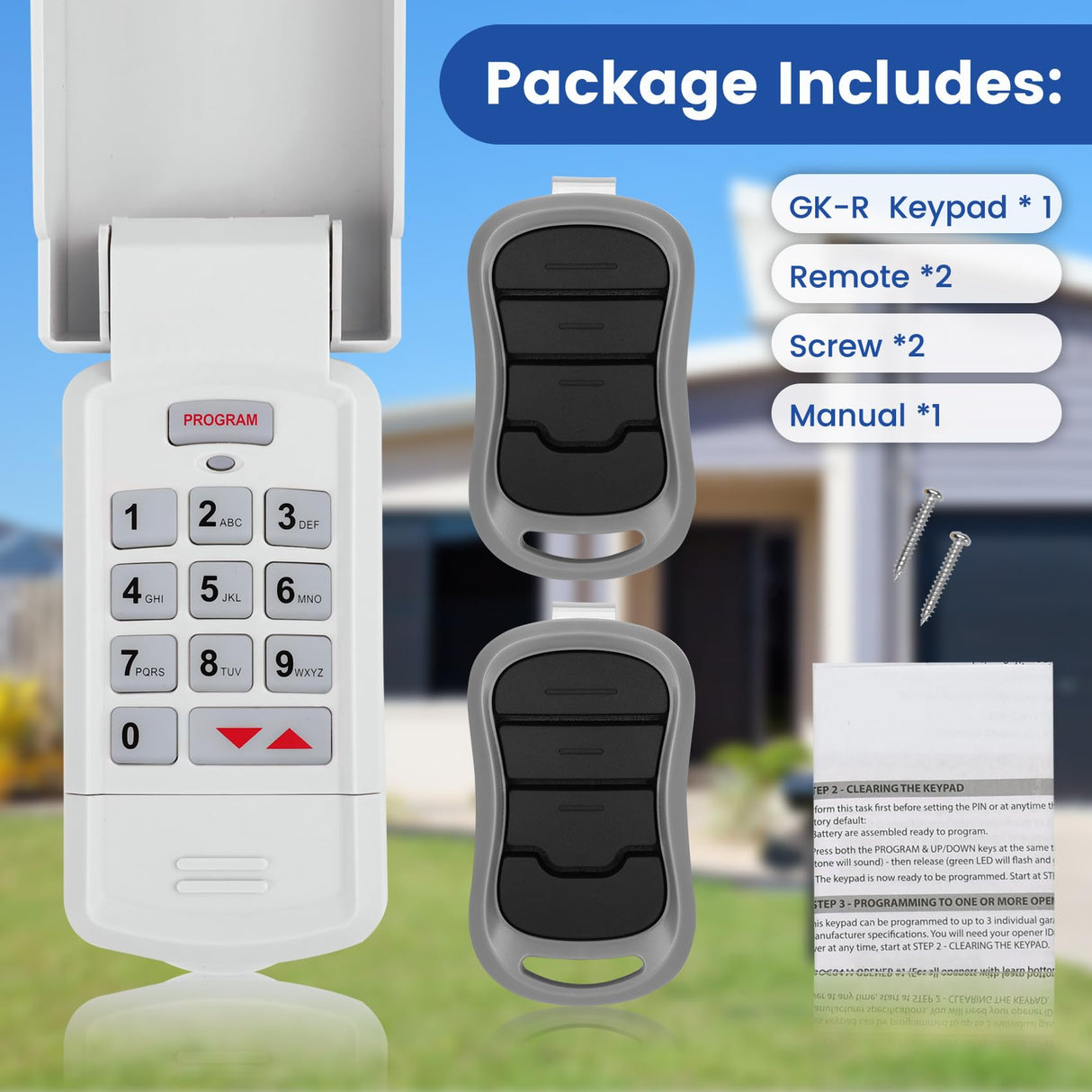 for Genie Garage Door Opener Keypad&Remote,Compatible with All Genie/Overhead Garage Door Opener, for Model GK-R 37332R OKP-BX GK-BX GWKP, GWK-IC, ACSDG, ACSDA1, ACSD1G, B8QACSDA, B8QACSDA1