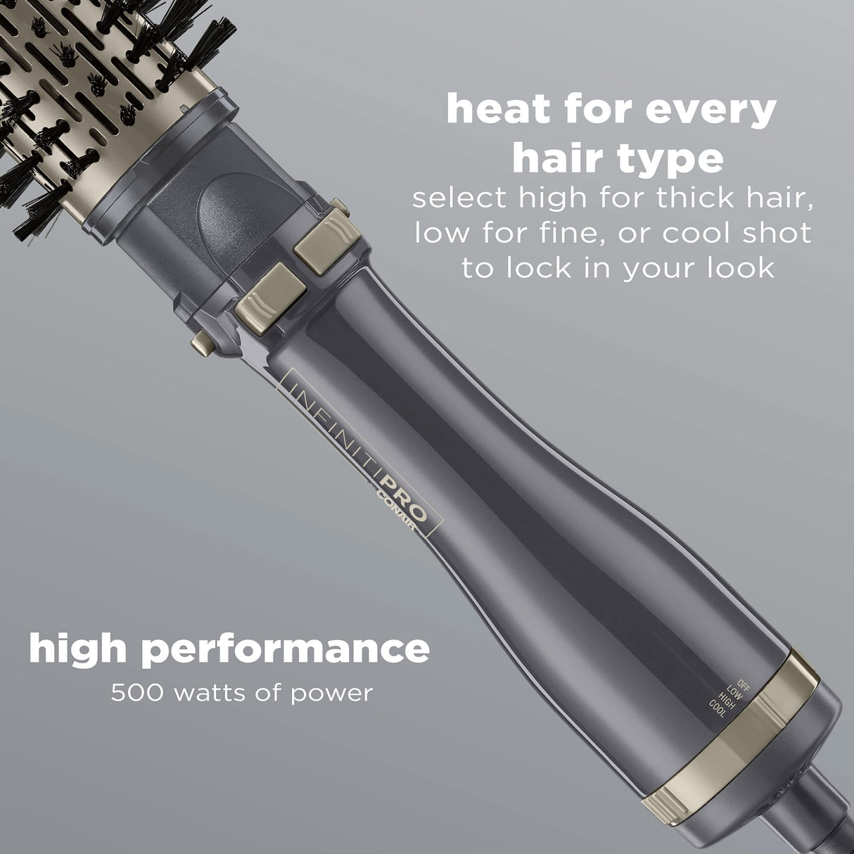 INFINITIPRO BY CONAIR Hot Air Styling Brush Set with 2-Inch and 1.5-Inch Bristles