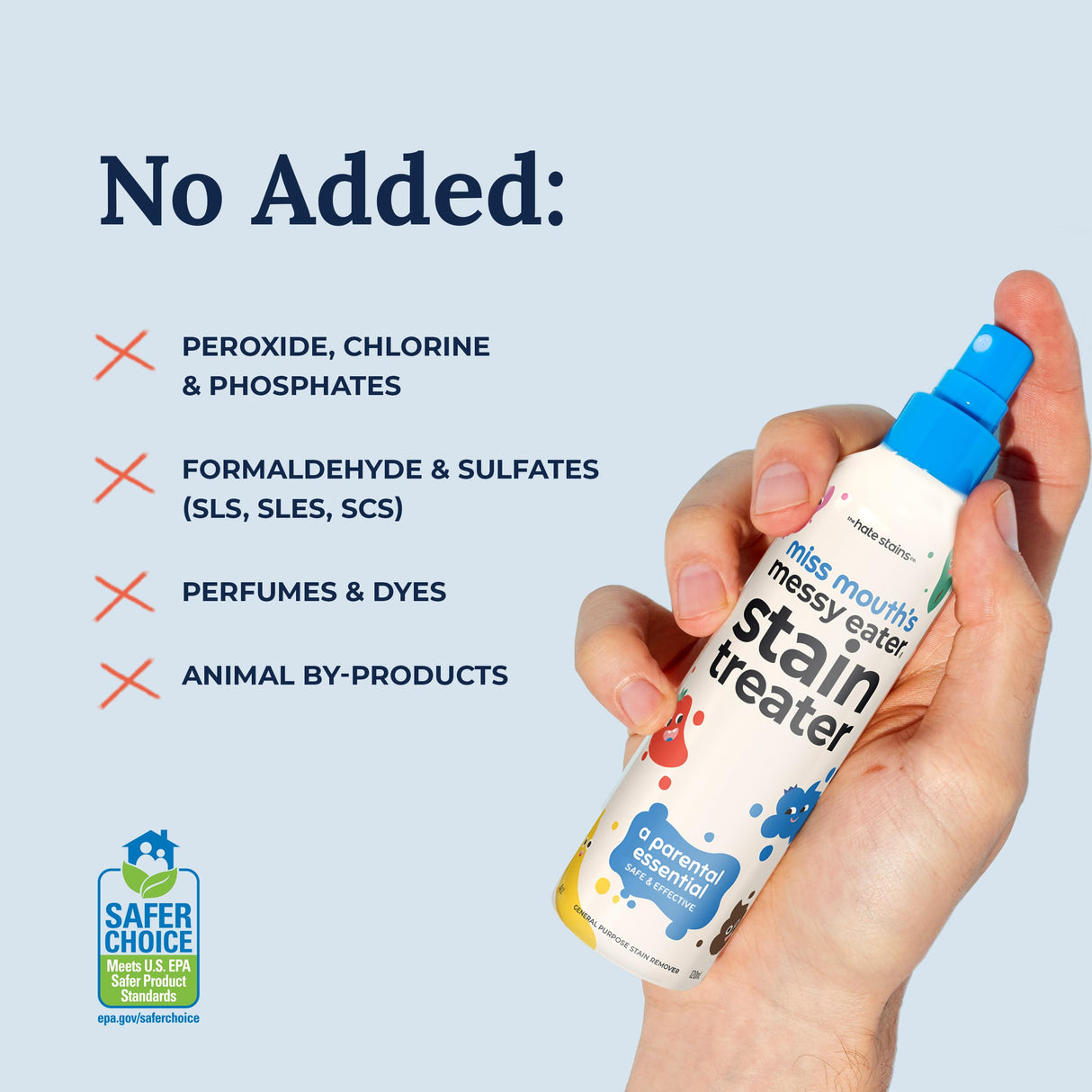 Miss Mouth’s Messy Eater Stain Treater Refill Ready Kit - 2 Pack Stain Remover Spray and 16oz Refill Pouch - Newborn & Baby Essentials - Food, Grease, Coffee Off Laundry, Underwear, Fabric