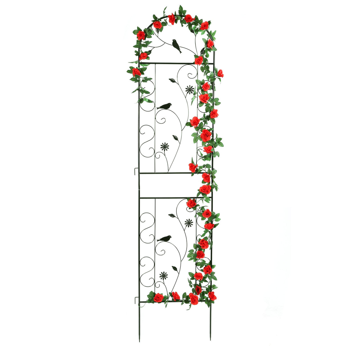 86.5" x 19.7" Metal Garden Trellis Outdoor for Climbing Plants, Black