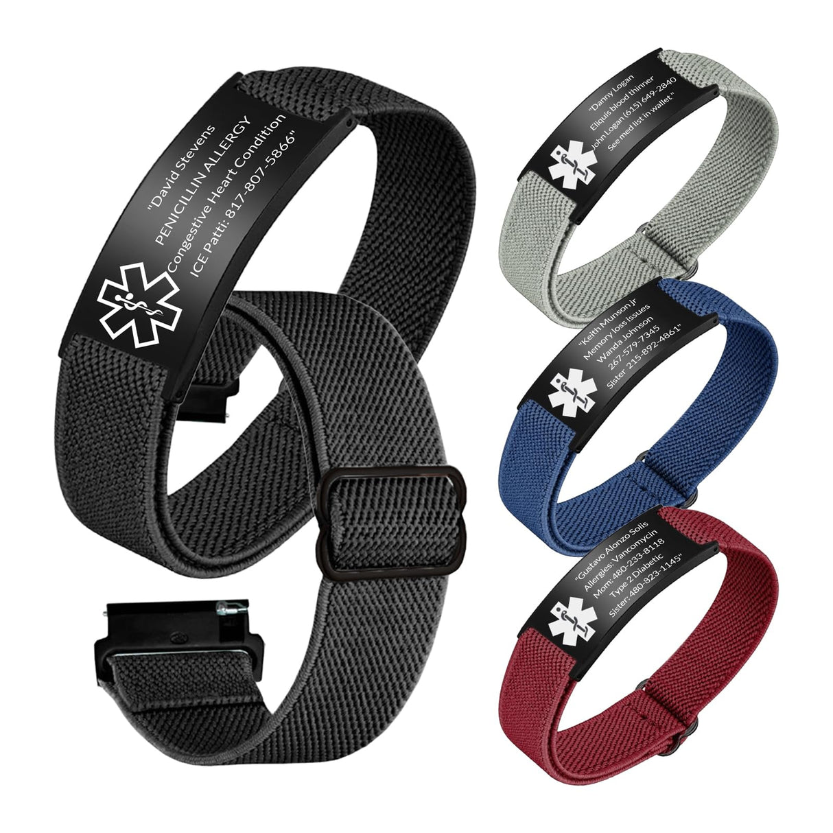 Personalized Medical Alert Bracelet Custom Medical Id Bracelets for Men