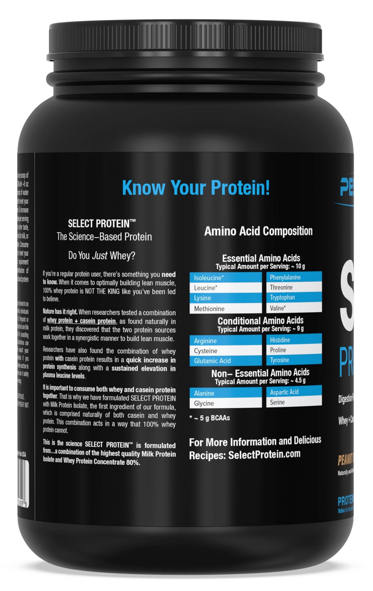 PEScience Select Protein Powder, Whey and Casein Blend, Clean Protein Powder for Women and Men, Low Calorie, Low Carb, Keto Friendly, Gluten Free, Peanut Butter Cookie, 27 Servings