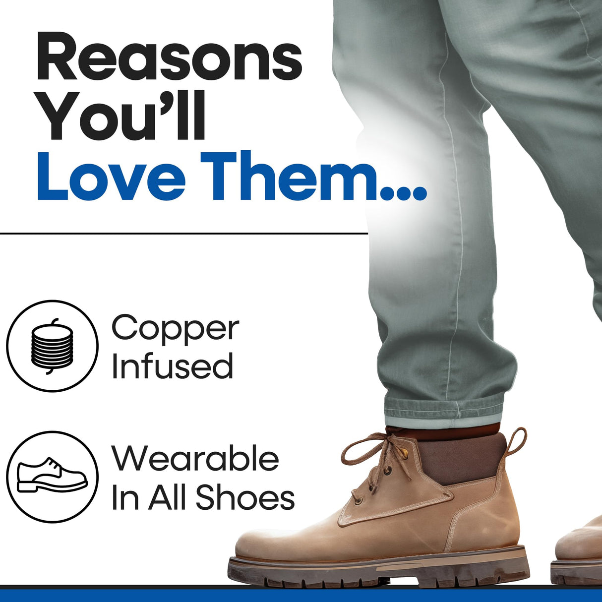 Arch Supports for Plantar Fasciitis Relief | Compression Sleeve Foot Brace For Heel Pain, Bone Spurs, Flat Feet, High Arches | Copper Infused Arch Support Bands for Women & Men Over Socks | Fit Most