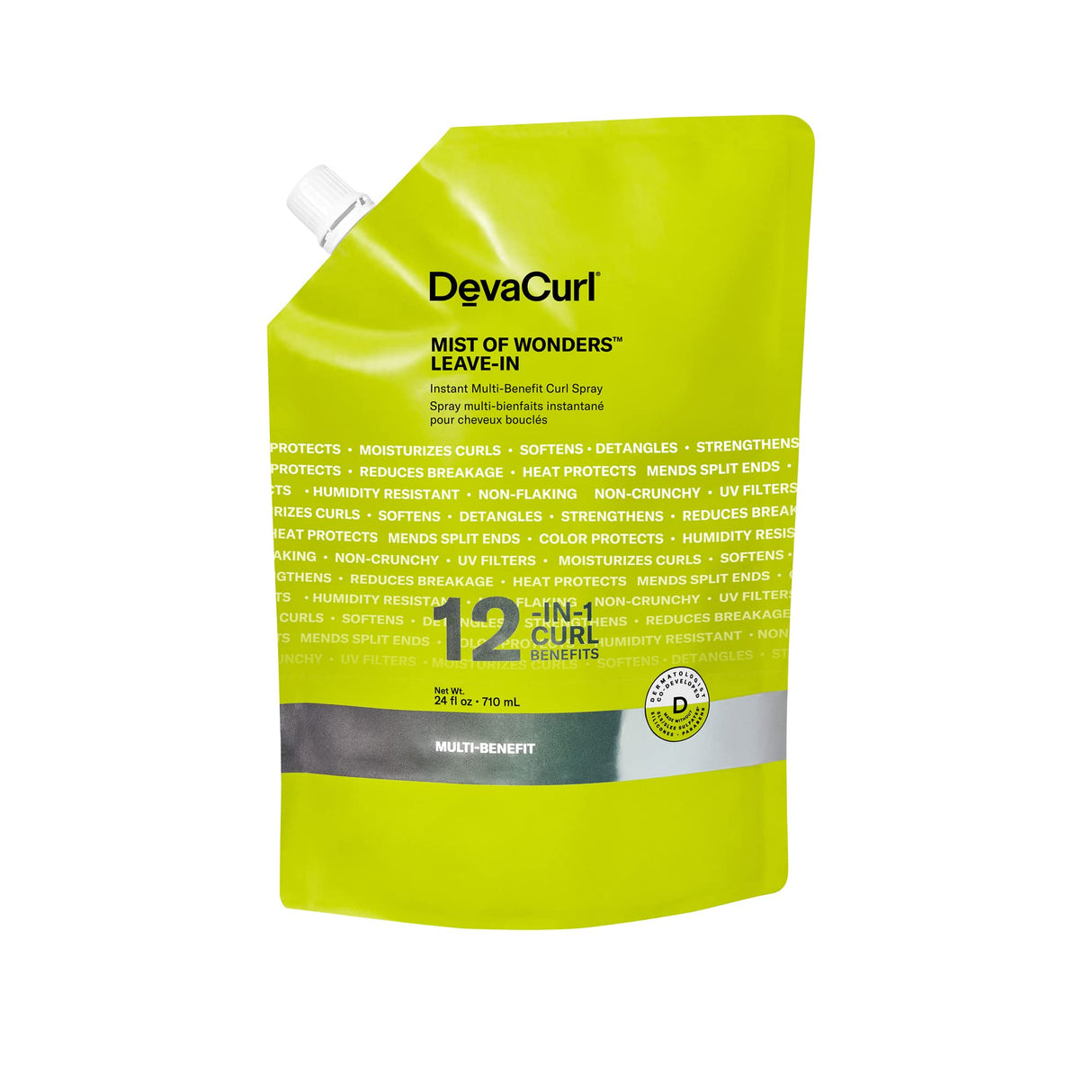 DevaCurl Mist of Wonders Leave In Multi-Benefit Curl Spray Refill Pouch, 24 oz