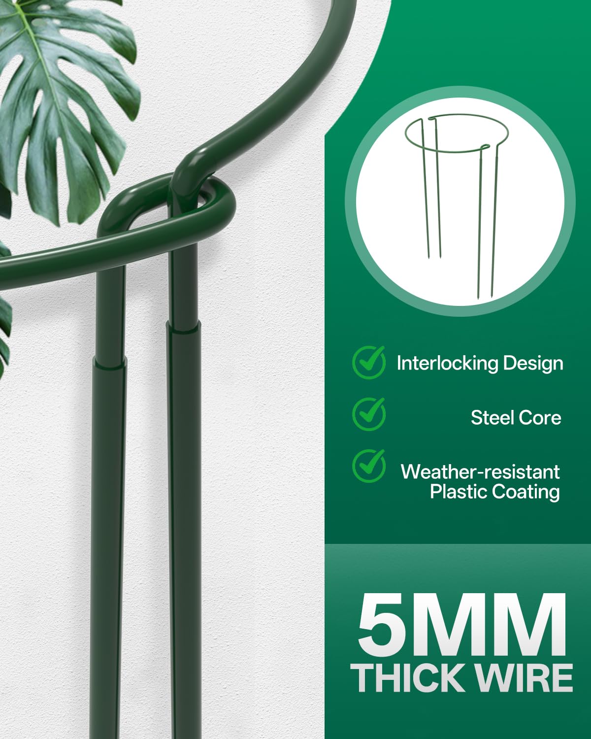 8 Pack 24 In Plant Support Stakes, Peony Cages And Supports with 15 Lables