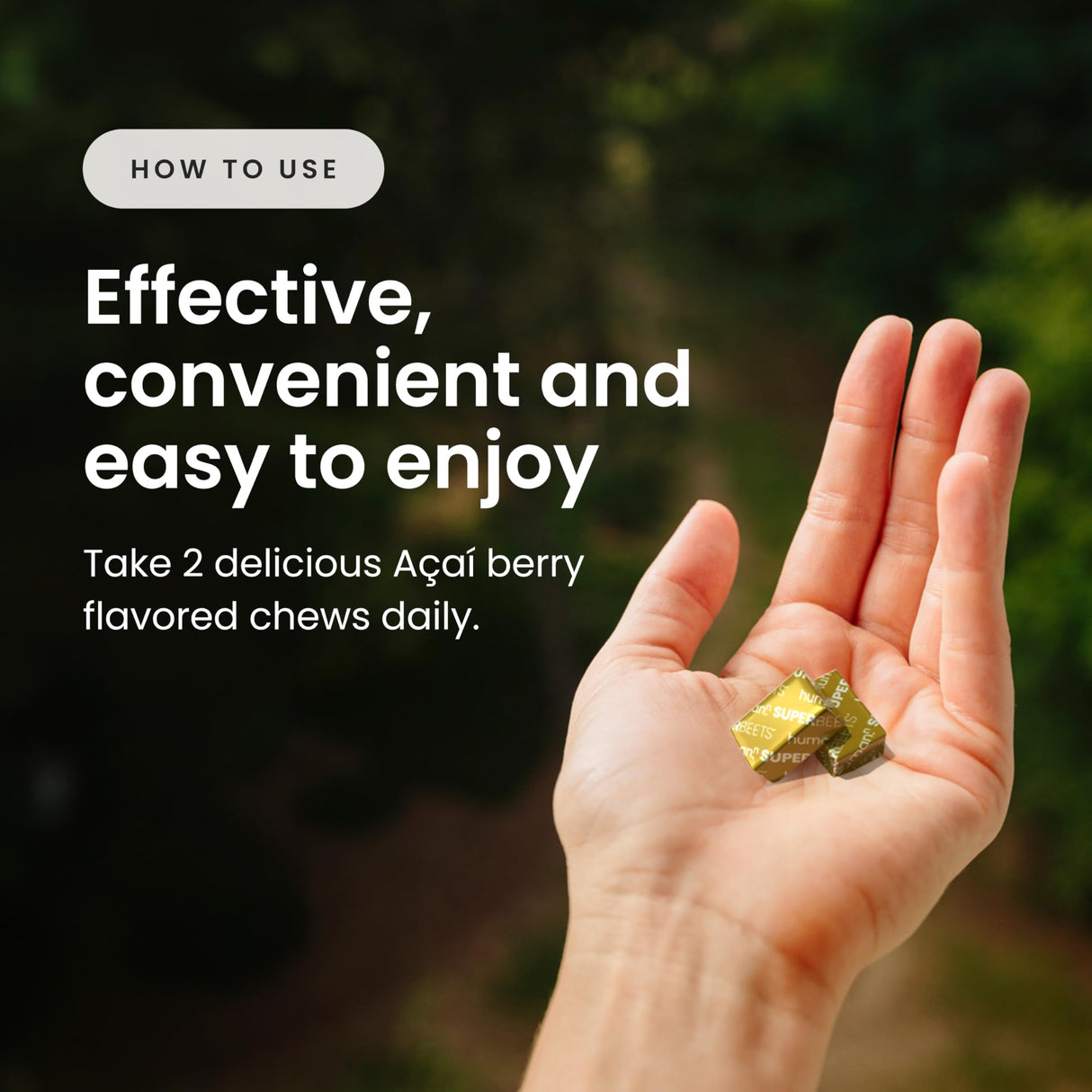 humanN SuperBeets Heart Chews Advanced - 3-in-1 Formula with Beetroot, Grape Seed Extract, & CoQ10, 60 Count