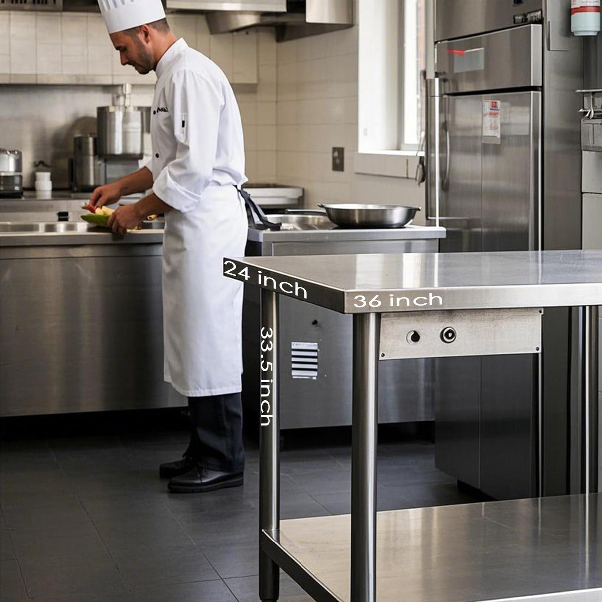 HXCFYP NSF Stainless Steel Table for Prep & Work 36 x 24 Inches,Commercial Heavy Duty Food Prep Worktable with Undershelf for Restaurant, Home and Hotel