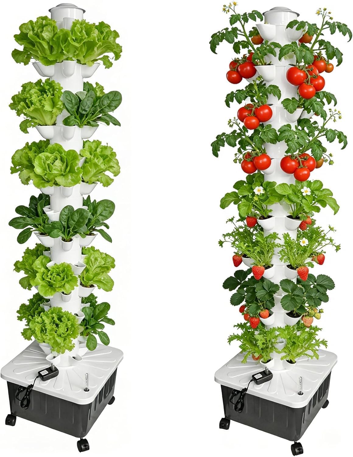 Hydroponic Tower, 14-Layer Hydroponics Growing System Kit with 70 Slots, Vertical Garden System with 20L Water Tank and Pump for Indoor Outdoor Home, Balcony & Patio