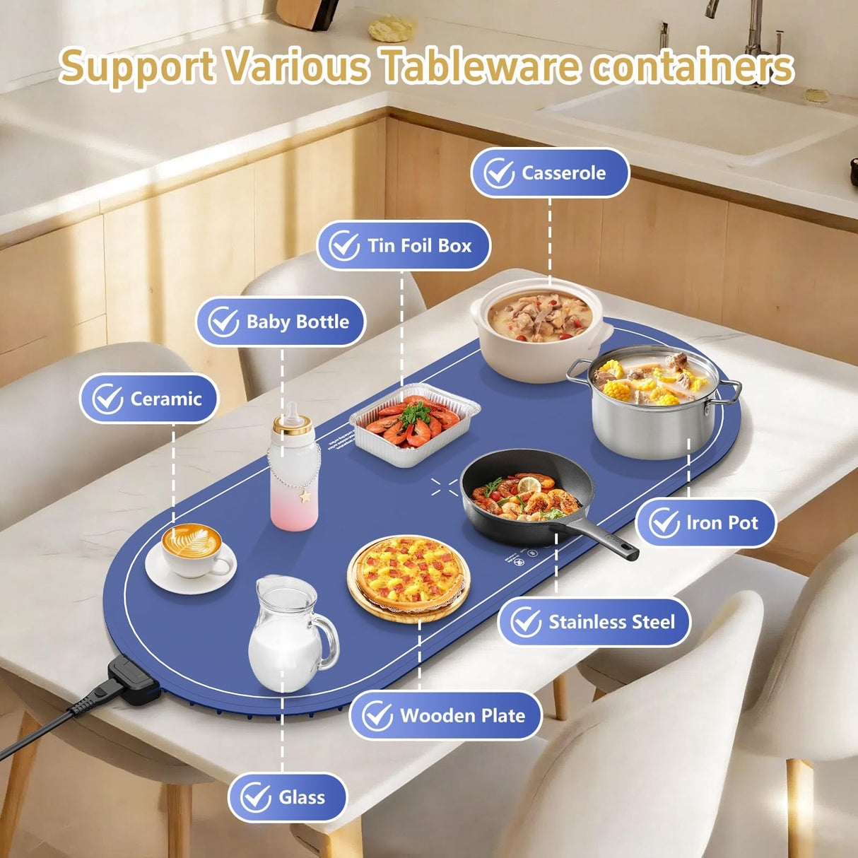 Warming Mat for Food Extra Large,36x16 Food Warming Mats for Countertop,Heating Mat for Food,Silicone Food Warmer Mat,Food Warmers for Parties Buffet,Warming Trays for buffets Party