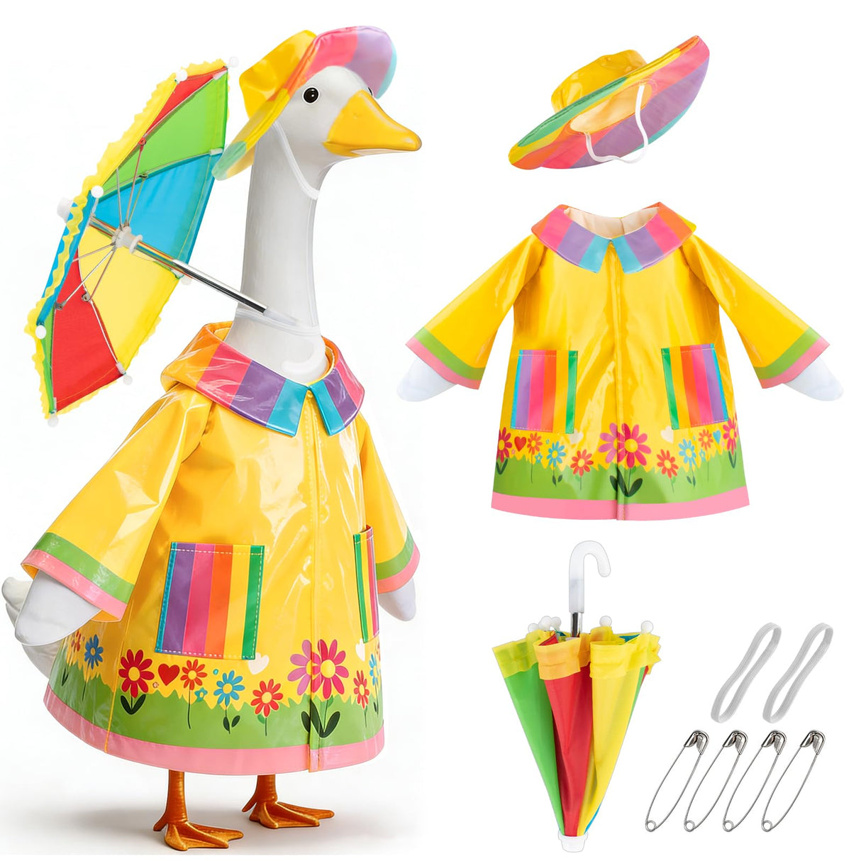 TAZKZZY Raincoat Porch Goose Outfits, Spring Goose Clothes for Garden Decor