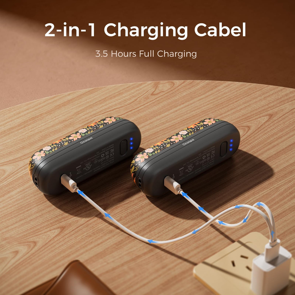 OCOOPA 2 in 1 Magnetic Rechargeable Hand Warmers, UT2s Mini Electric Handwarmers 2 Pack, Split USB-C, Reusable Portable Pocket Heater, Raynauds, Golf, Christmas, Tech Gifts for Women Men