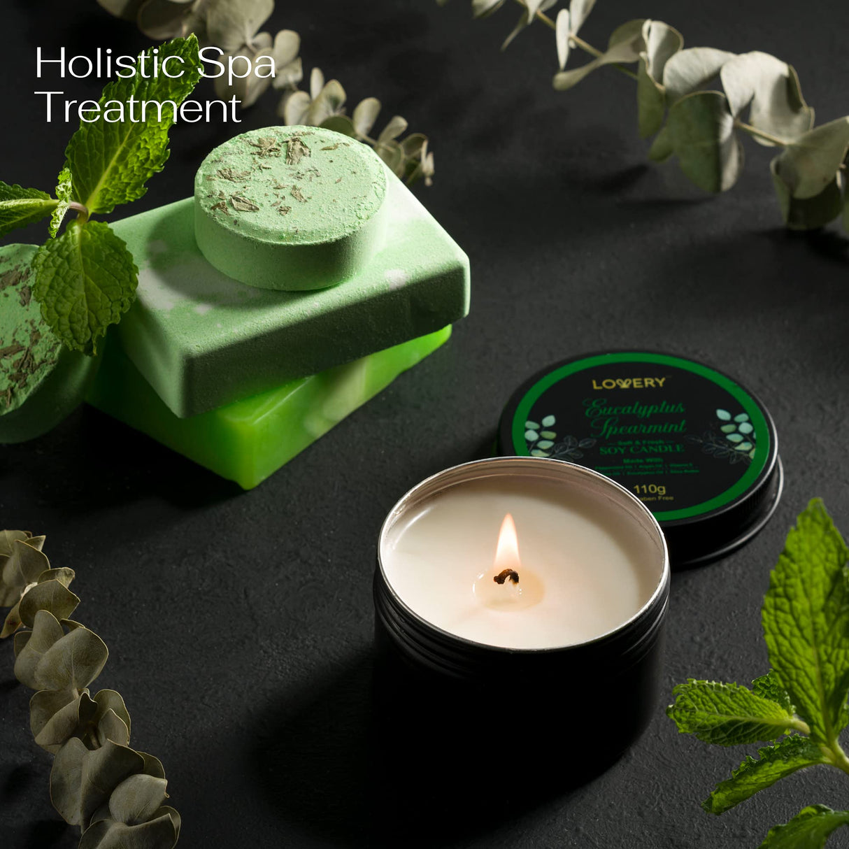 Mothers Day Gifts, Eucalyptus Spearmint Bath Set, Home Spa Set with Natural Mint Fragrance, 17 Pcs Gift Basket, Eucalyptus Bath Oil, Shower Gel, Bubble Bath, Bath Crystal, Steamer Tablet & More