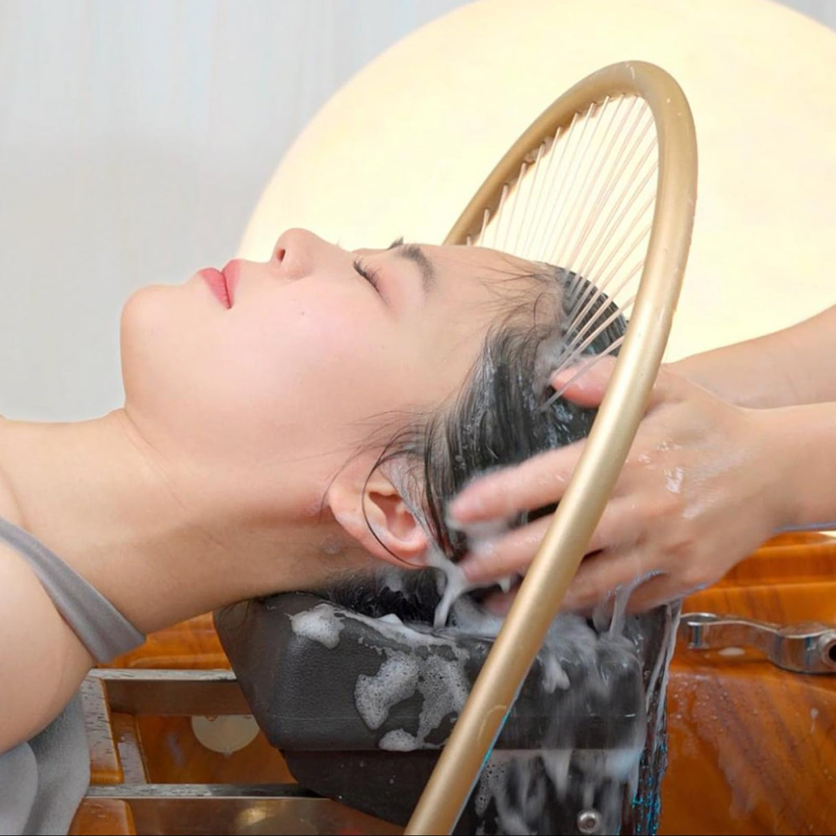 Generic Modern U-Shaped Head Spa Equipment Shampoo Bowl Waterfall Hydrotherapy Adjustable Fits Most Shampoo Basin Bed Massage Salon Equipment