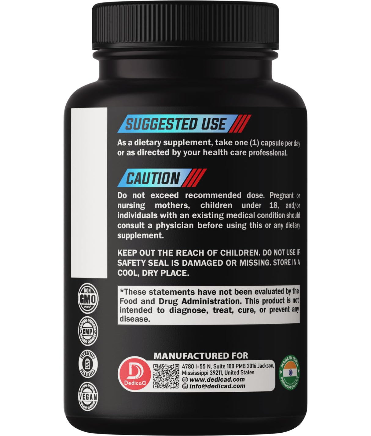 DEDICAD Premium Wormwood Extract Capsules - 5 Month Supply for Digestive, Immune - 12 Herbs Blended with Black Walnut Leaves, Ginger, Turmeric & More - 150 Counts