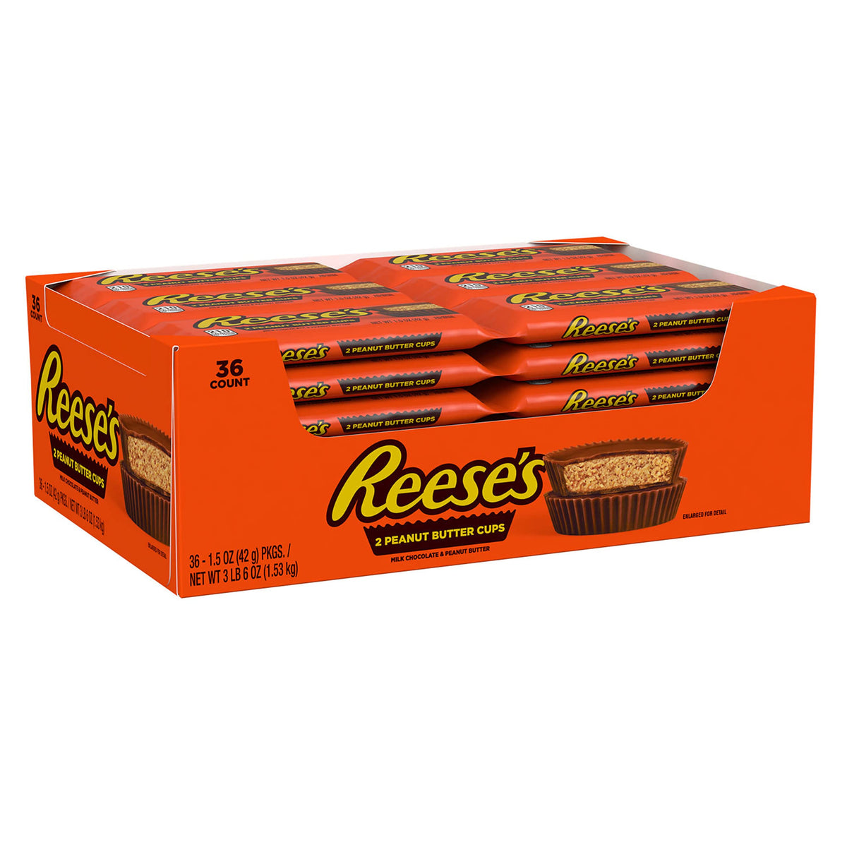 REESE'S Milk Chocolate Peanut Butter Cups, 1.5 oz, 36 ct