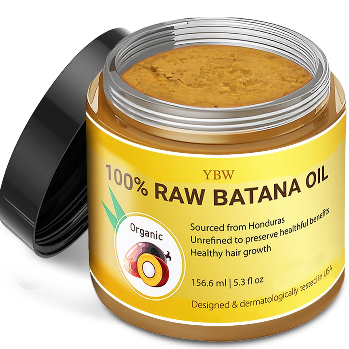 Raw Batana Oil for Hair Growth by Dr. Sebi Organic Raw Honduras Oil - 100% Pure & Natural Botana Paste for Thicker, Stronger Hair for Men and Women