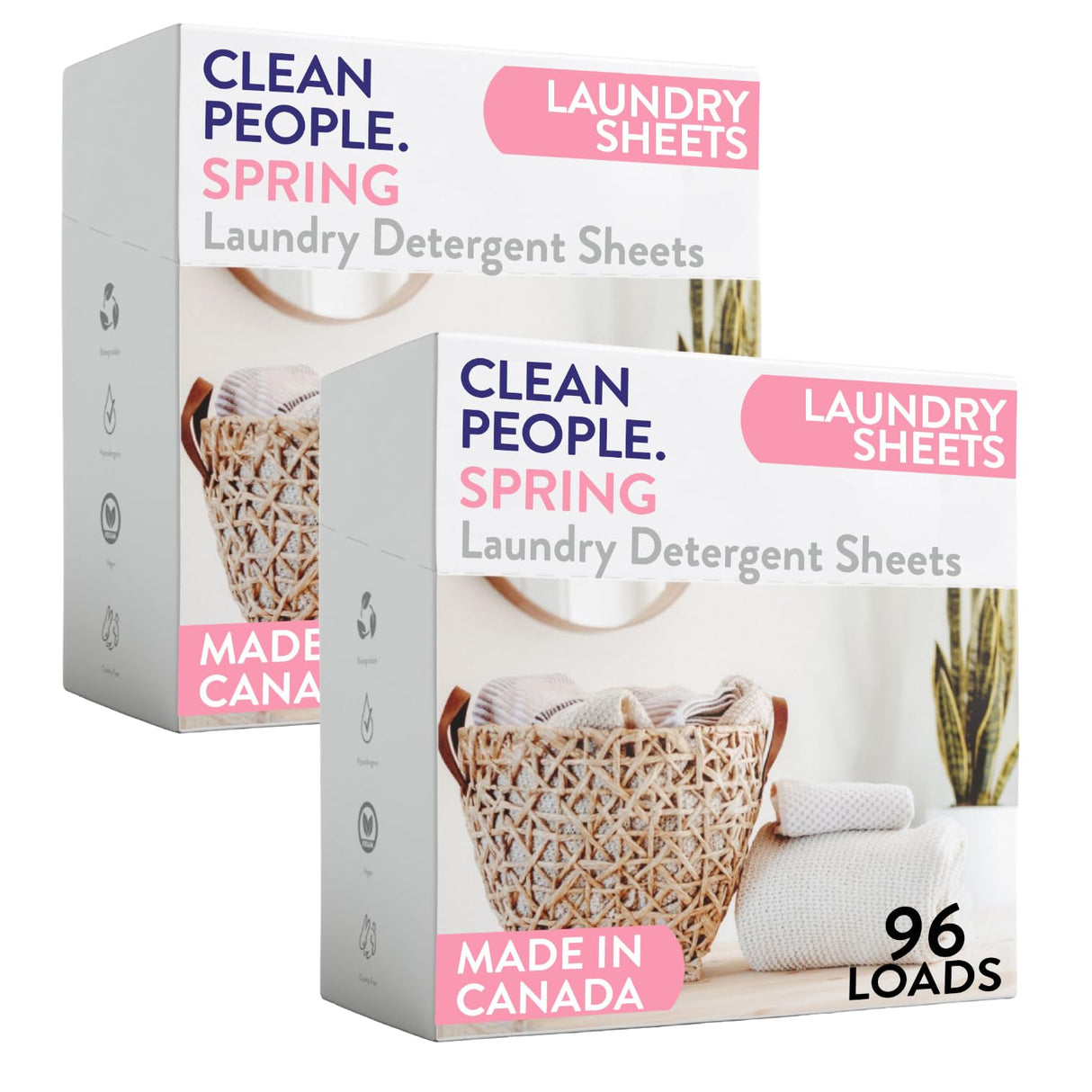 The Clean People Laundry Detergent Sheets - Laundry Soap - Ultra Concentrated, Recyclable Packaging, Stain Fighting - Spring Scent, 192 Pack