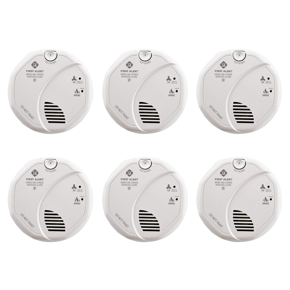 First Alert BRK SC7010B-6 Hardwired Smoke and Carbon Monoxide (CO) Detector with Battery Backup, 6-Pack,White