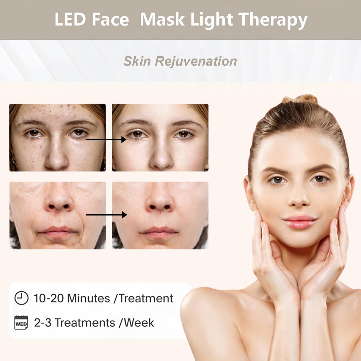 Led-Face-Tool,LED Light Therapy Facial Mask,7 in 1 Beauty Equipment for Skin Care at Home