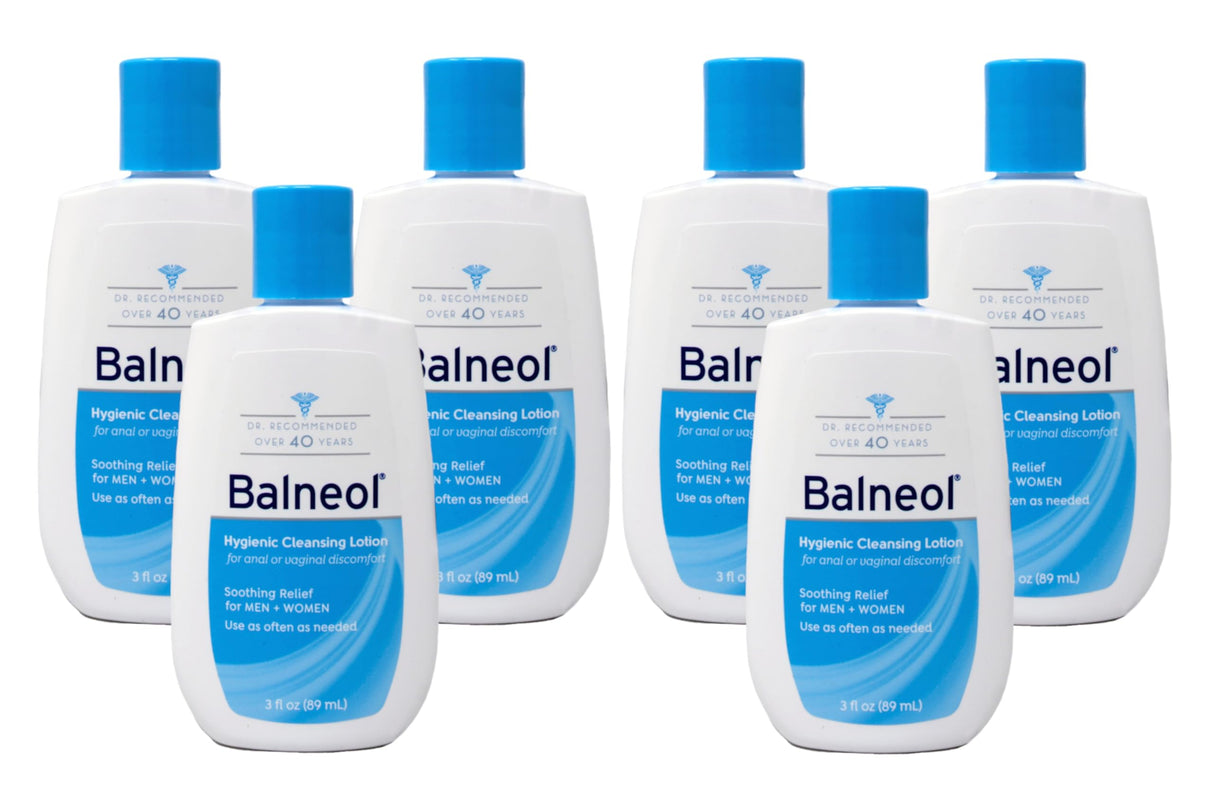 Balneol Hygienic Cleansing Lotion Bottles, 3 Fl Oz (Pack of 6)