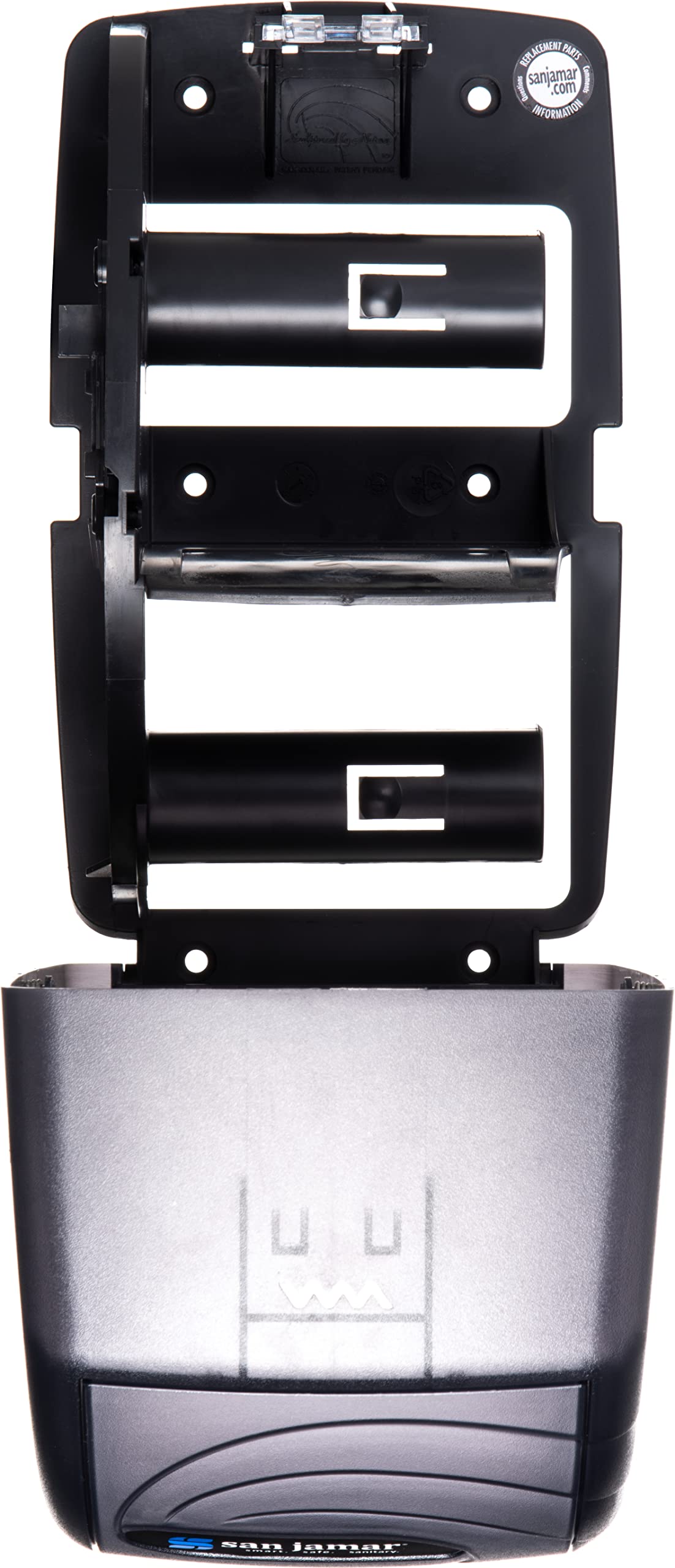 San Jamar R3590TBK Black Pearl Oceans Duett Standard Bath Tissue Dispenser
