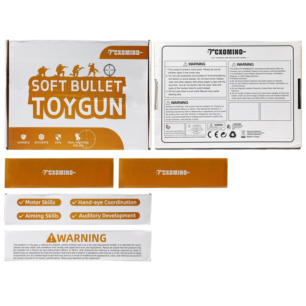 Tcxomino Automatic Shell Ejecting Toy Gun, Fidget & Shooting Game