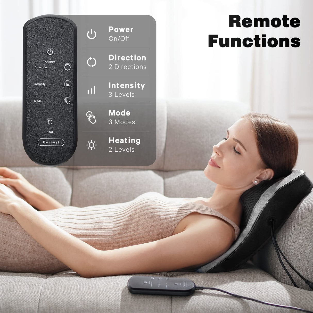 Back and Neck Massager with Heat - 3D Kneading Massage Pillow for Neck, Shoulder, Leg Pain Relief - Gifts for Men, Women, Mom, Dad - Relax at Home, Office, Car - Dark Gray