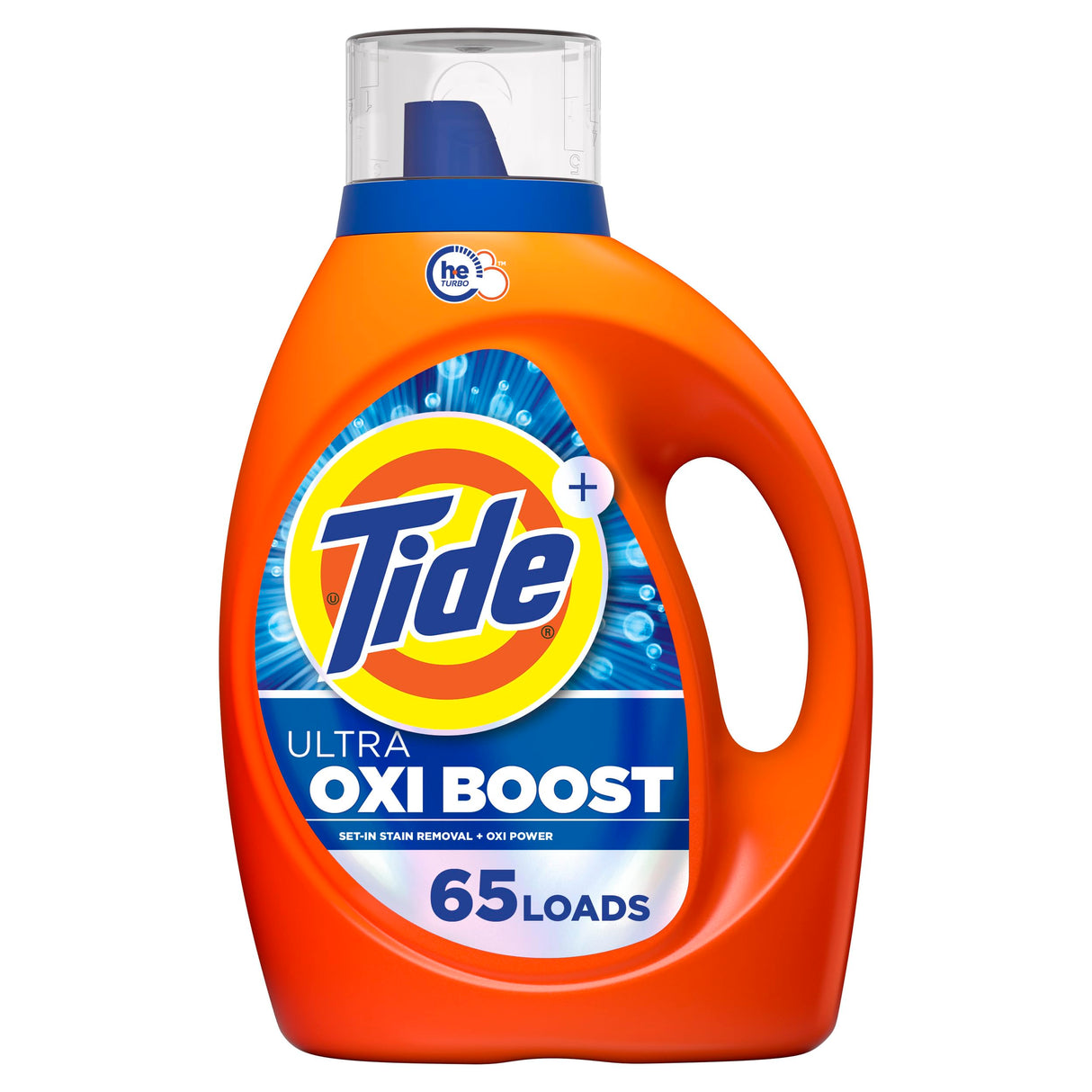 Tide Ultra Oxi Boost Liquid Laundry Detergent, 92 fl oz, 65 Loads, Advanced Stain Remover, Laundry Detergent Liquid with Extra Oxi Power