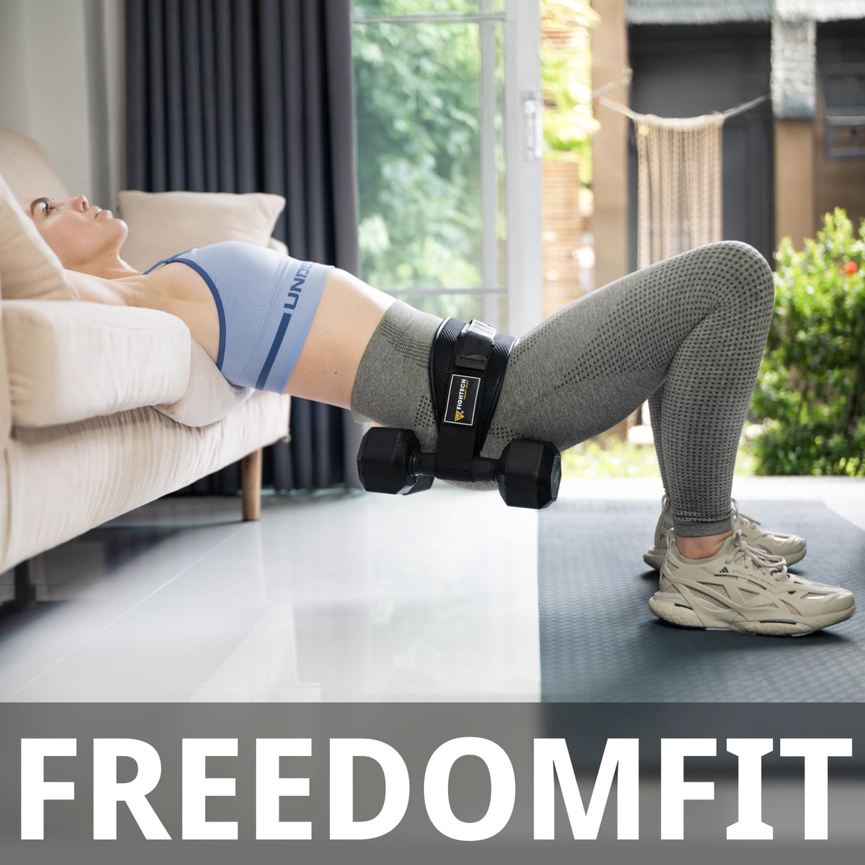 Exercise Hip Thrust Belt with Slip-Resistant Padding - Easy to Use with Dumbbells, Kettlebells, or Plates - Protects Your Hips for Gym, Home Workouts, or On the Go (Black)