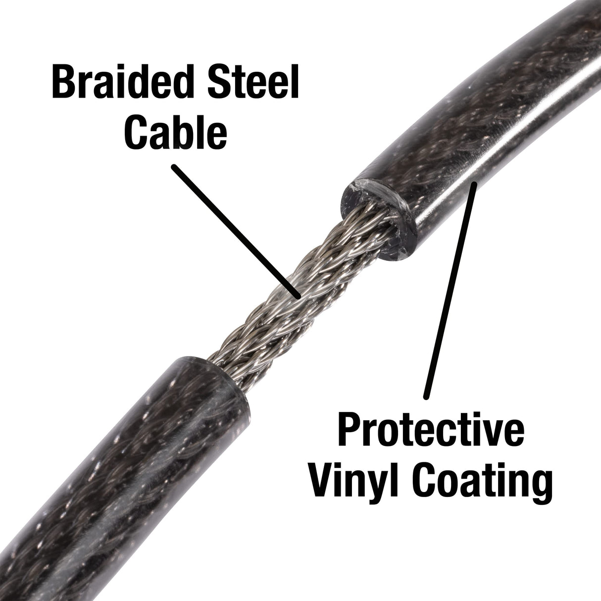 Master Lock Bike Cable Lock 5' x 1/2" Heavy Duty Anti-Theft Bike Lock Steel Cable with Black Weather Resistant Vinyl Coating for Bikes, Ebikes & Scooters, 5 Feet Long, 8370D