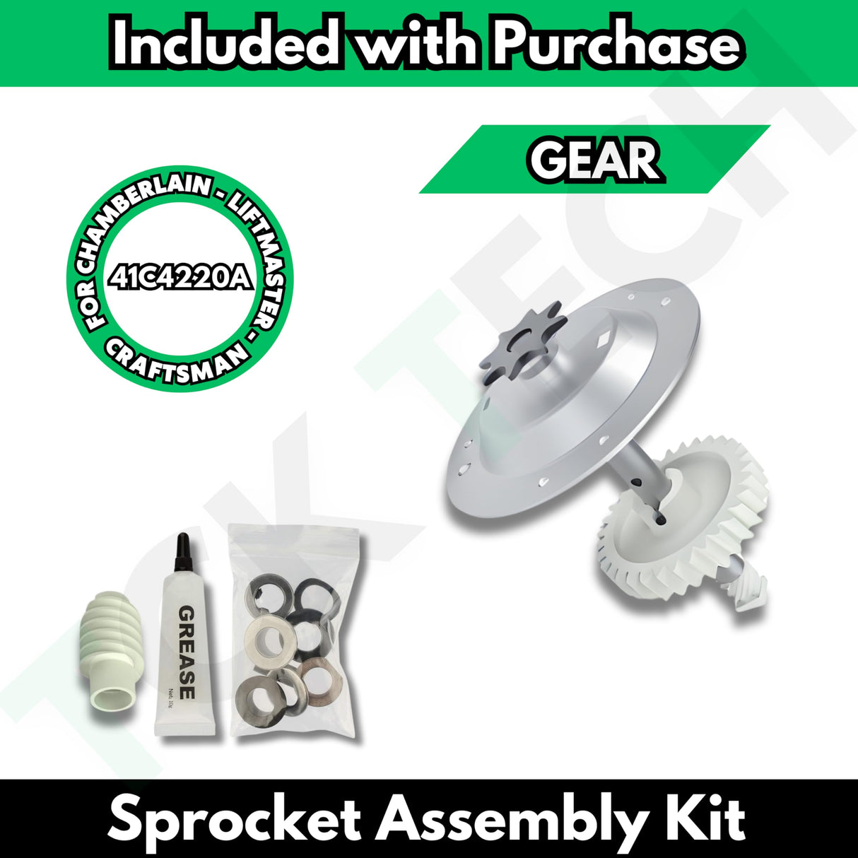 Replacement for Liftmaster 41c4220a Gear and Sprocket Kit fits Chamberlain, Sears, Craftsman 1/3 and 1/2 HP Chain Drive Models