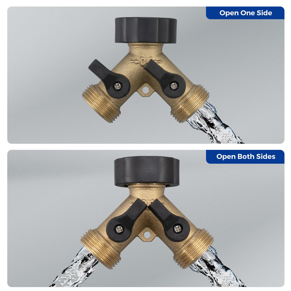 Vancoco Garden Hose Splitter - 2 Way Hose Splitte rwith On/Off Valves, 3/4 inch Garden Hose Connector and Y Splitter, Adapter for Garden Tap, Outdoor Outlet & Spigot