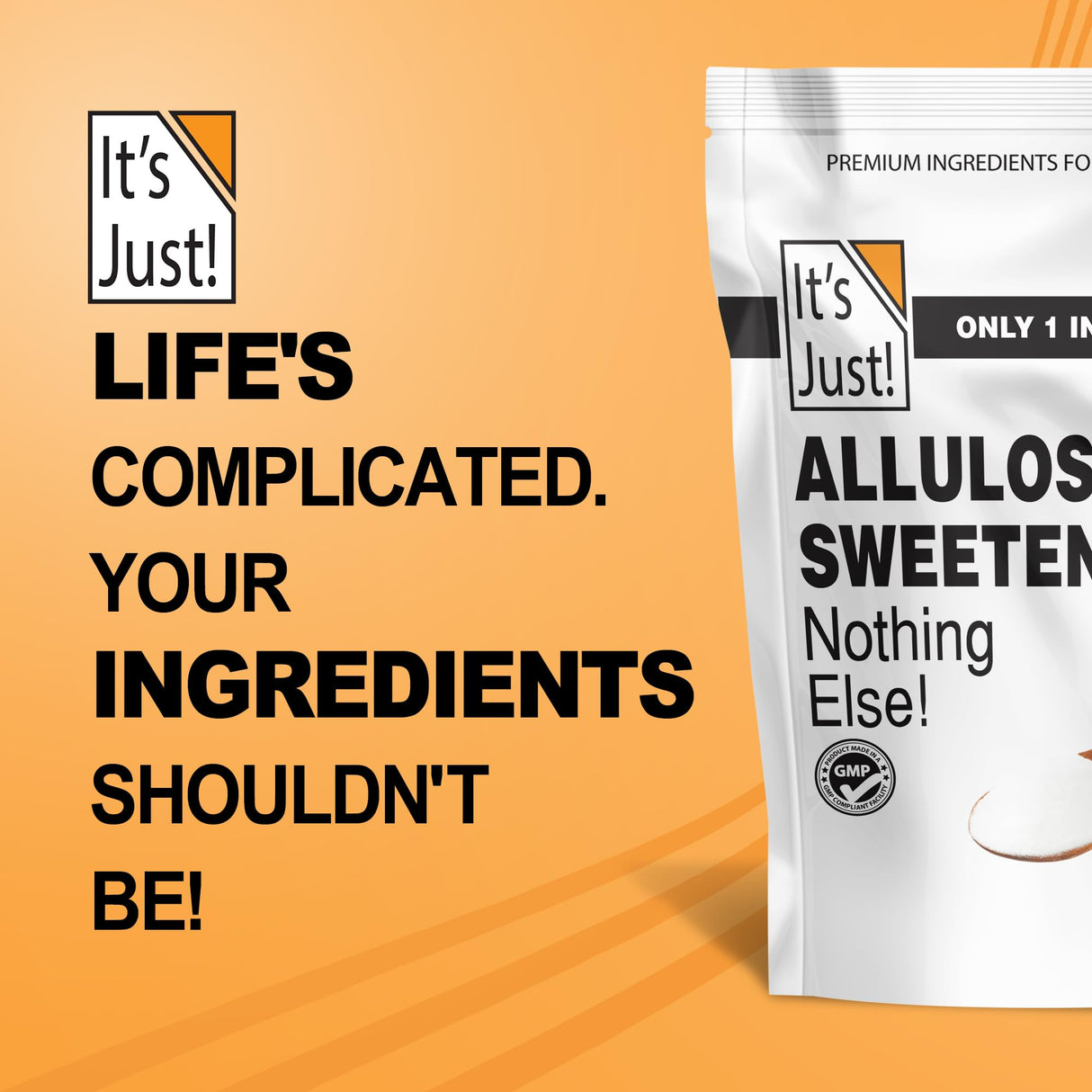It's Just - Allulose, Sugar Substitute, Keto Friendly Sweetener, Non-Glycemic, Non-GMO (4.5lb)
