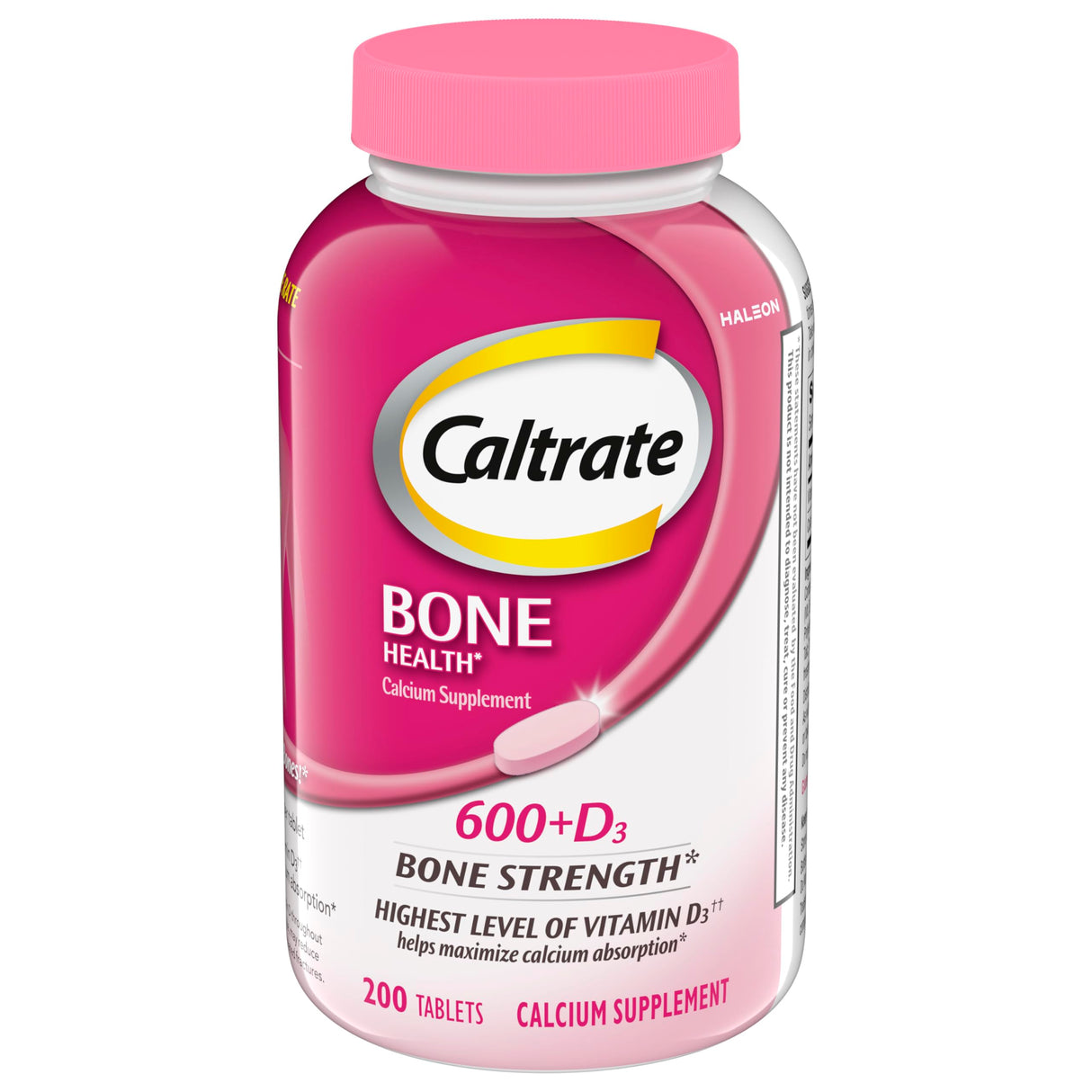 Caltrate 600 Plus D3 Calcium and Vitamin D Supplement Tablets, Bone Health Supplements for Adults - 200 Count