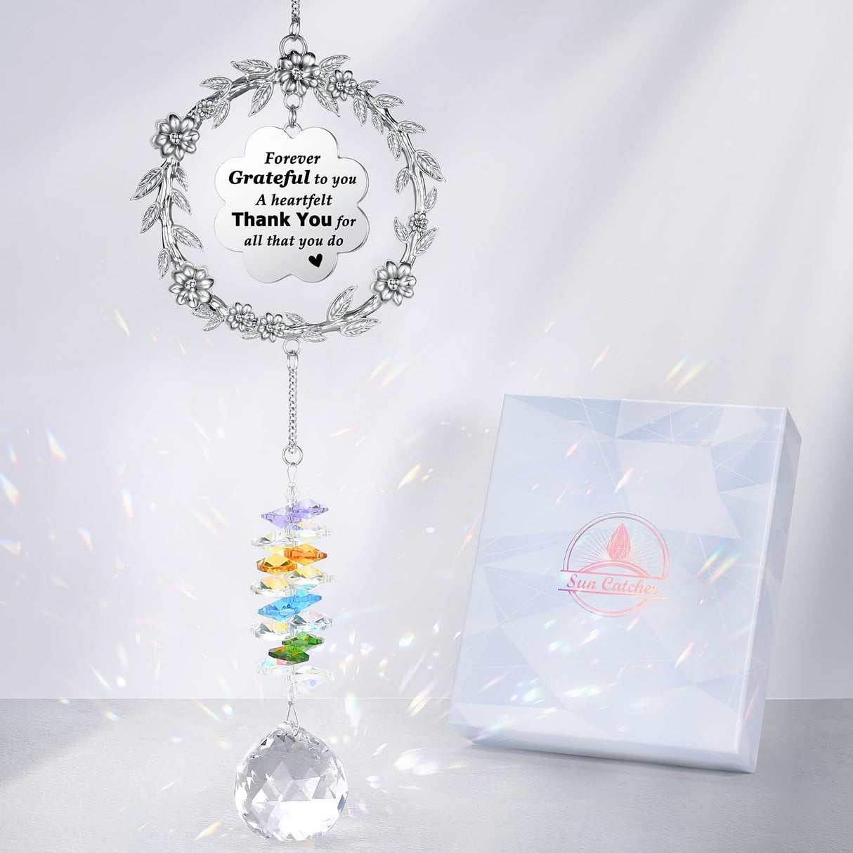 Thank You Gifts for Women, Sun Catcher Gift with Engraved Thank You Message