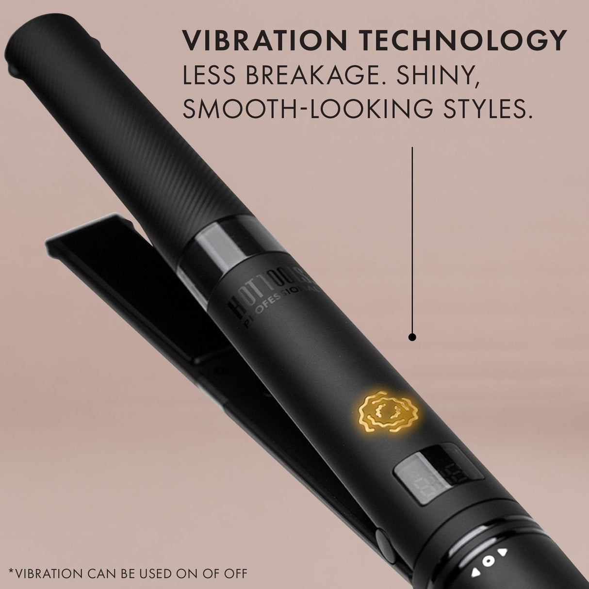 HOT TOOLS Pro Artist SmoothWave™ Vibrating Flat Iron | New and Exclusive Hair Straightener for Ultra Sleek Hairstyles, Turn on Vibration Technology for Super Smooth Results