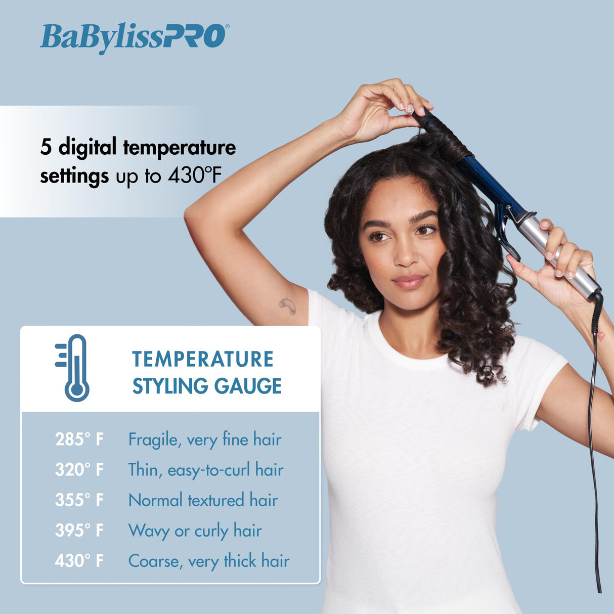 BaBylissPRO Nano Titanium 1 inch Curling Iron with Extended Barrel, Professional Spring Hair Curler for Medium to Longer Hair Types