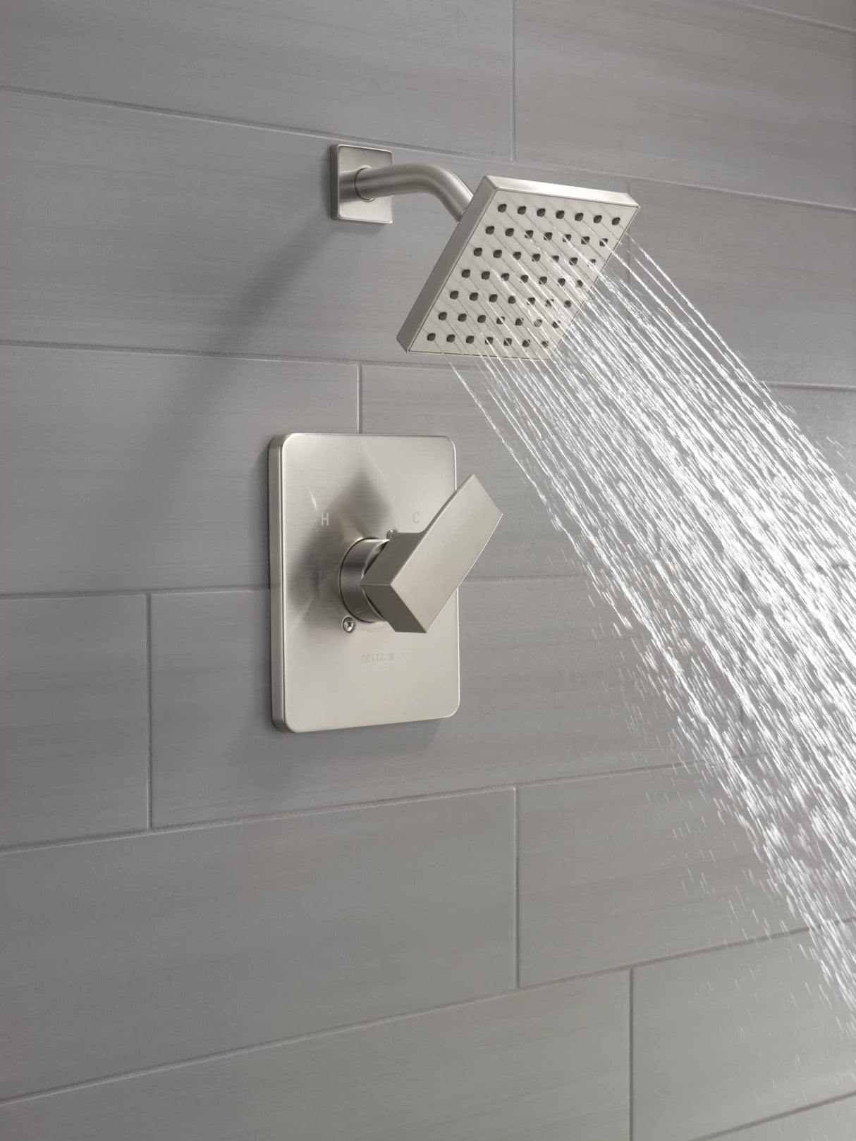 Delta Modern 14 Series Shower Faucet Set, Brushed Nickel Shower Head and Handle Set, Valve Trim Kit, Stainless T14267-SS-PP (Valve Not Included)