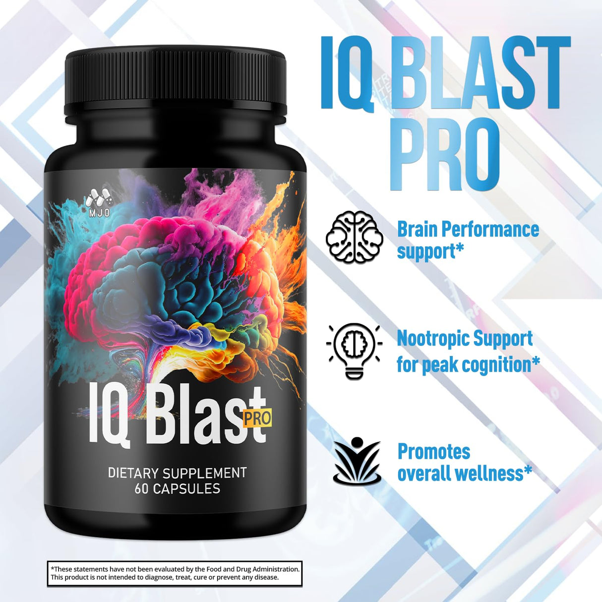 (2 Pack) IQ Blast Pro Capsules, IQ Blast Pro Official Capsules with All Natural Ingredients, IQBlast Advanced Brain Formula Multivitamin Health & Wellness Pills, Max Strength Supplement (120 Count)
