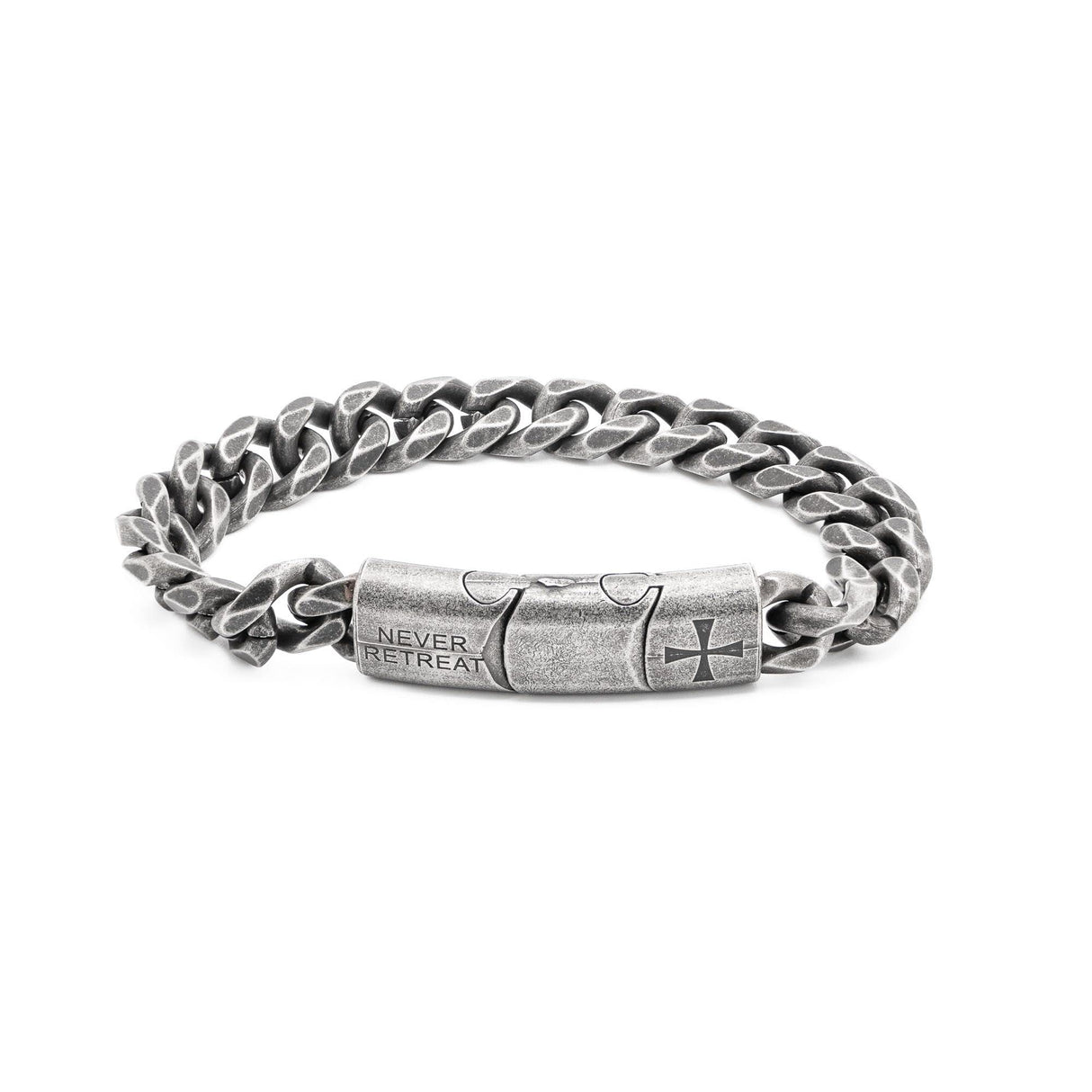 iHeartDogs Cuban Link Stainless Steel Bracelet for Men 'Knights Templar'