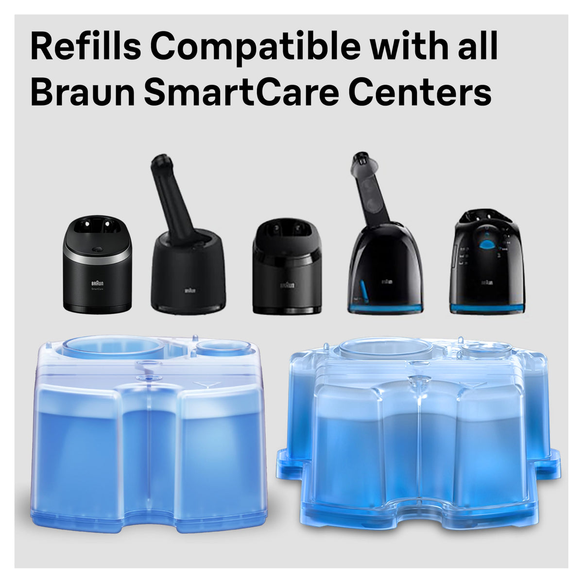 Braun Clean & Renew Refill Cartridges CCR, Replacement Shaver Cleaner Solution for Clean&Charge Cleaning System, Pack of 6