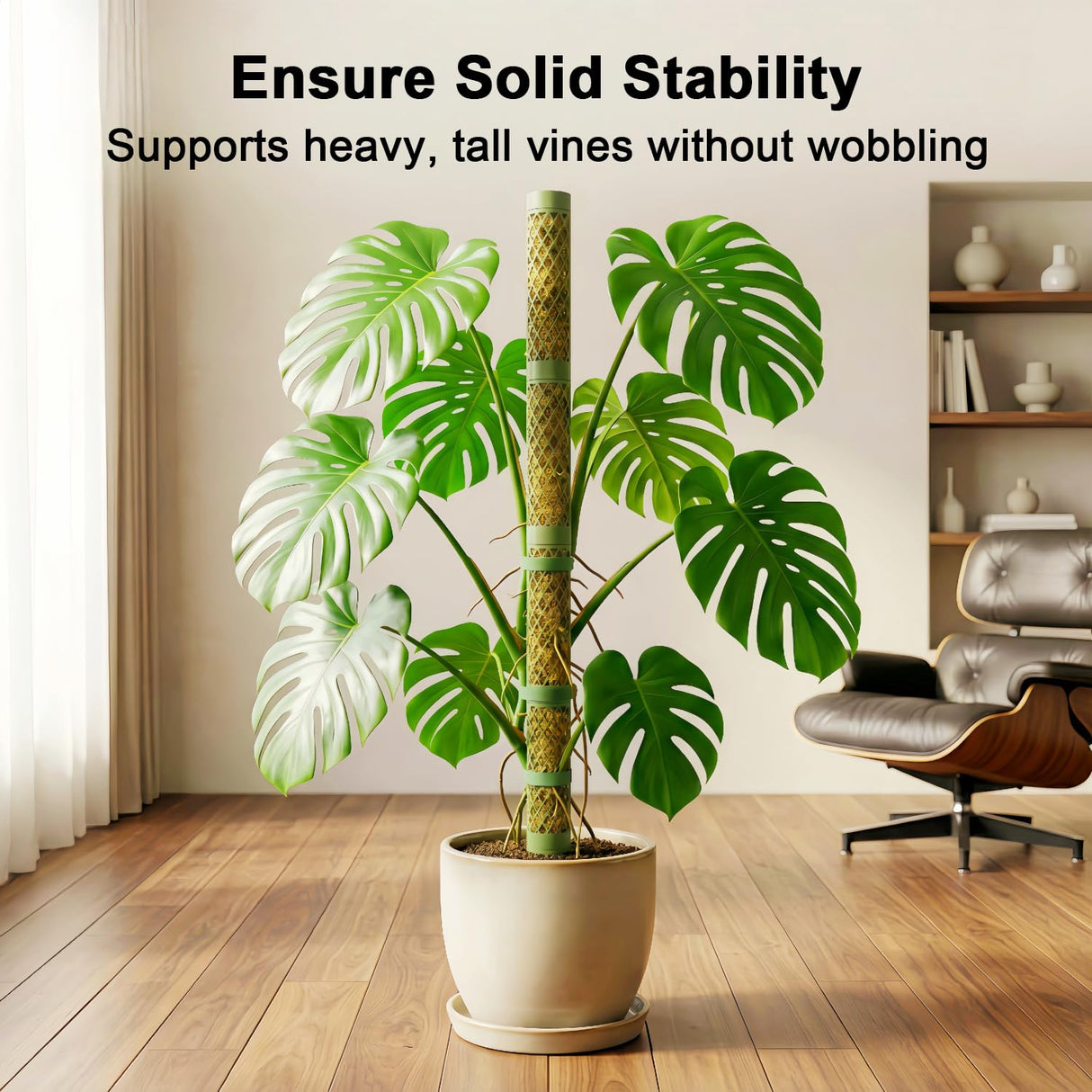 Moss Pole Monstera Plant Support: 40" Stackable Kit for Climbing Vines