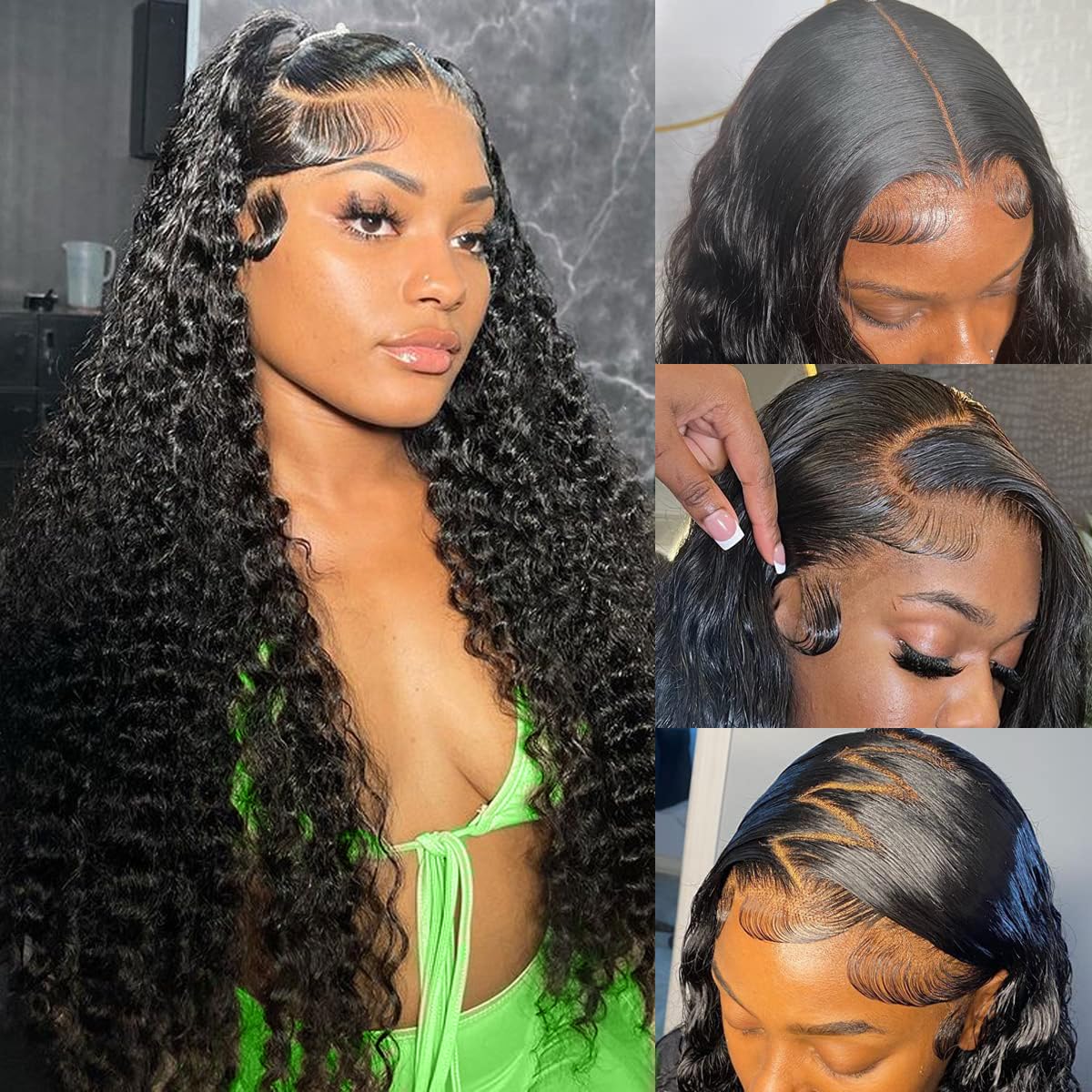 30 Inch Remy Human Hair Wig 13x6 Deep Wave Lace Front Wigs Human Hair 200 Density Deep Curly 13x6 Human Hair Wigs Lace Frontal Human Hair Pre Plucked Human Hair Wig for Women Curly Human Hair