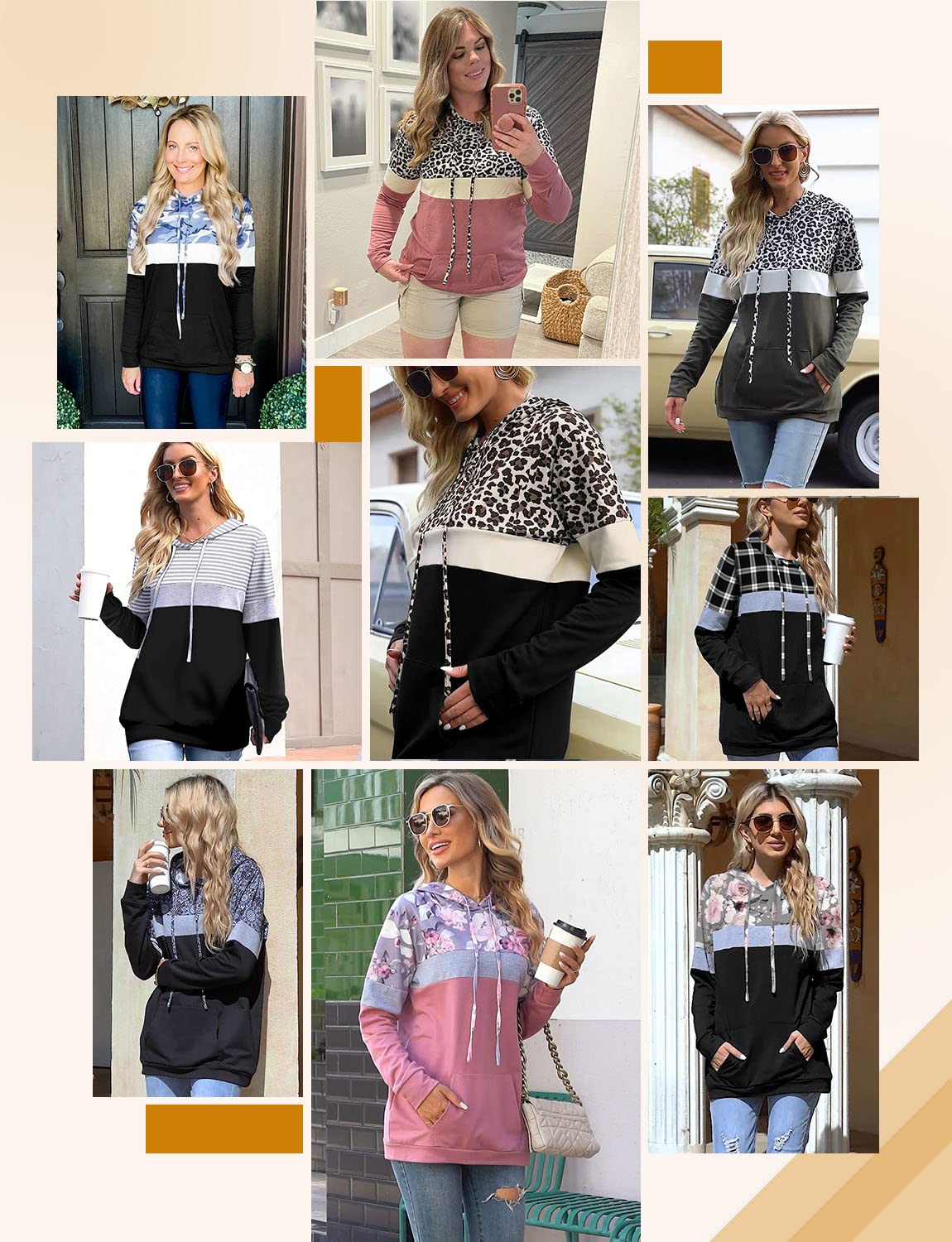 Angerella Buffalo Plaid Pullover Hoodie for Women Christmas Long Sleeve Shirts Sweatshirt Casual Fall Tops Tunics XL