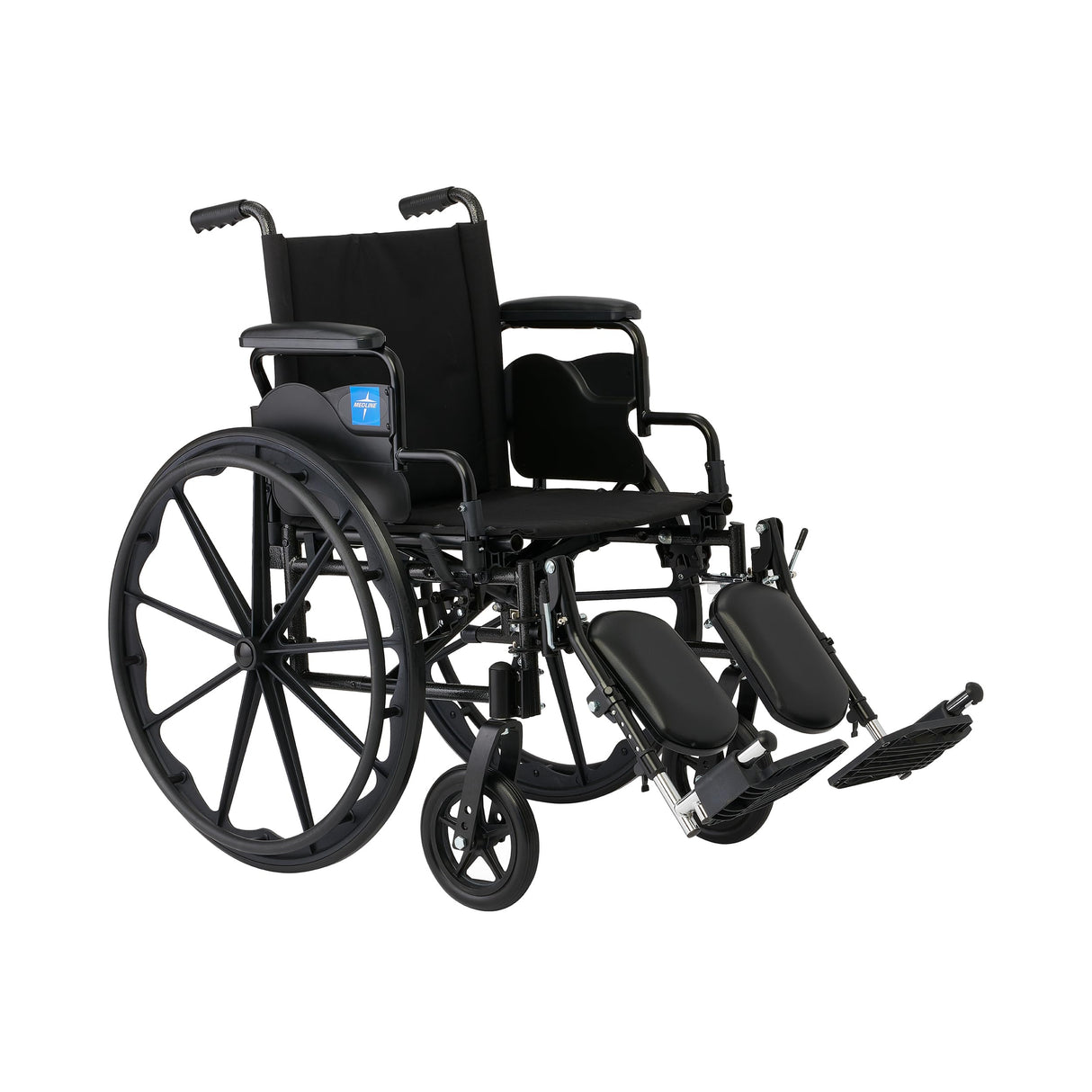 Medline Lightweight Wheelchair for Adults With Swing-Back, Desk-Length Arms, Elevating Leg Rests; 20" x 16"D Seat